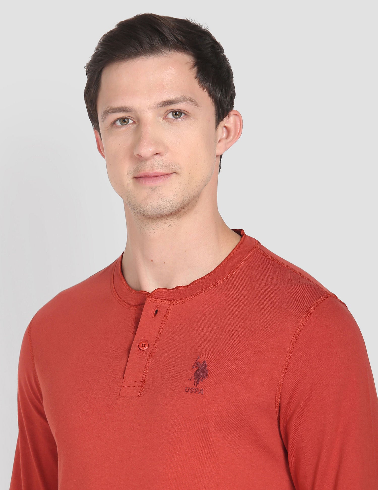 Henley Neck Solid I694 Lounge T-Shirt - Pack Of 1 Cinnabar - U.S. POLO ASSN. | Large