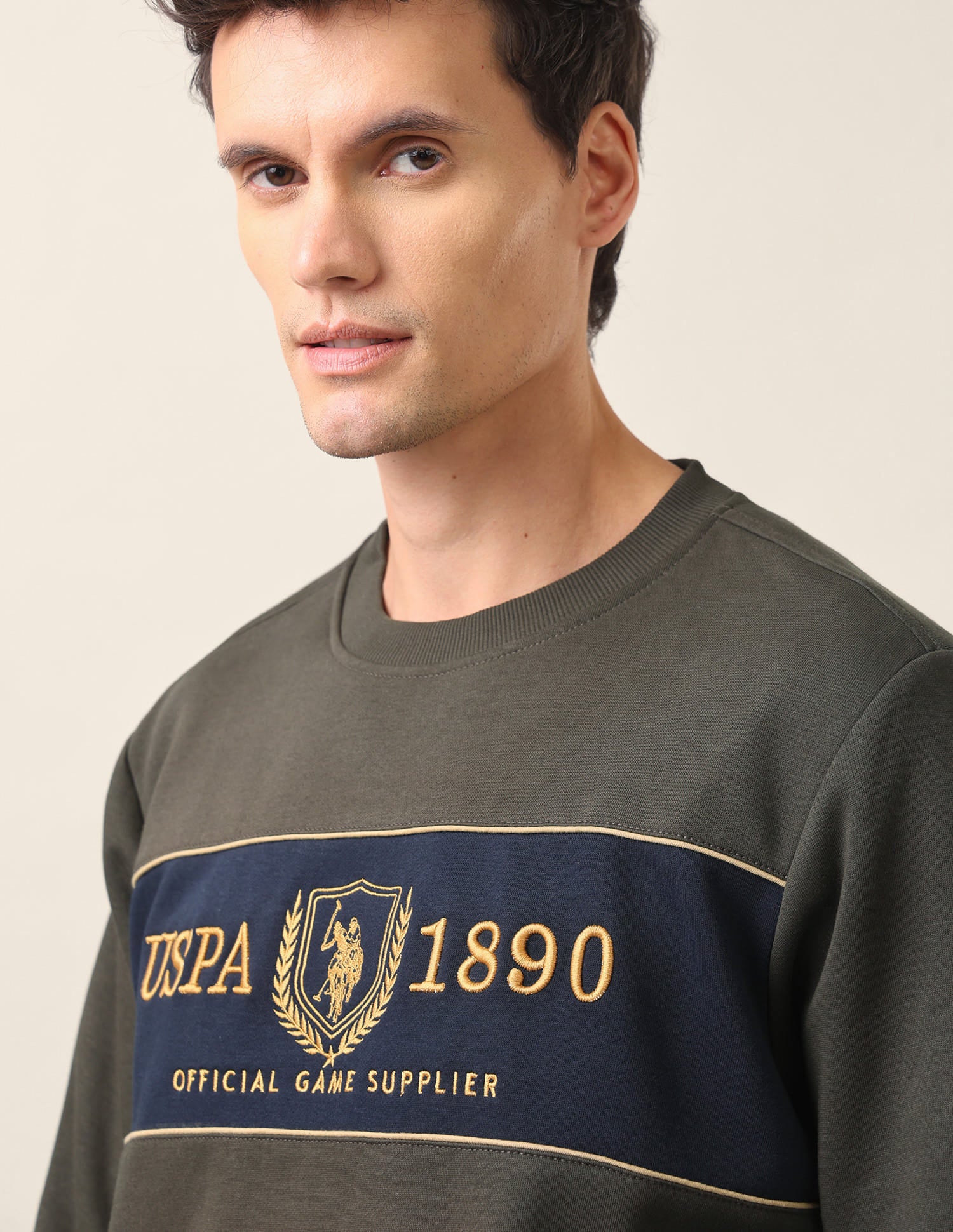Brand Printed Regular Fit Sweatshirt Teal - U.S. Polo Assn. India | Large