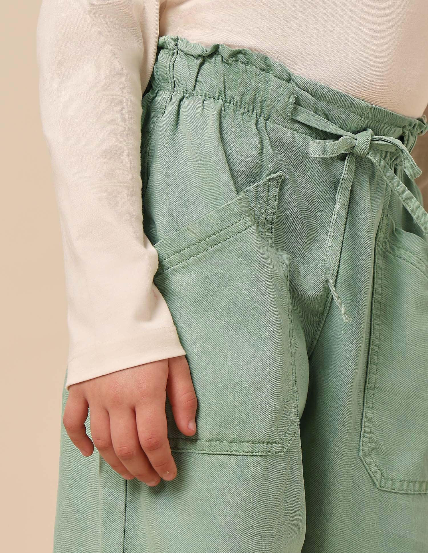 Girls High Rise Jogger Jeans Light Green - U.S. POLO ASSN. | Large