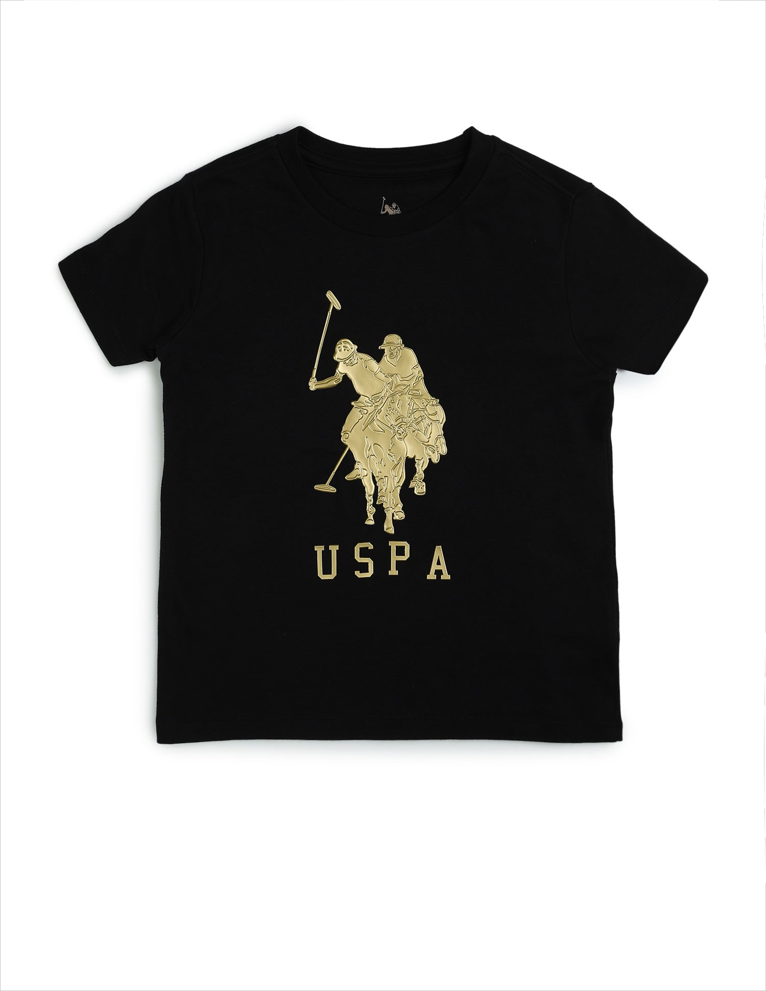 Boys Graphic Brand Embossed Regular Fit T-Shirt Black - U.S. POLO ASSN. | Large