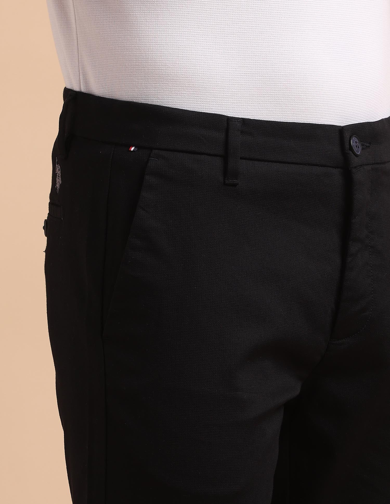 Satin Slim Fit Trousers Black - U.S. POLO ASSN. | Large