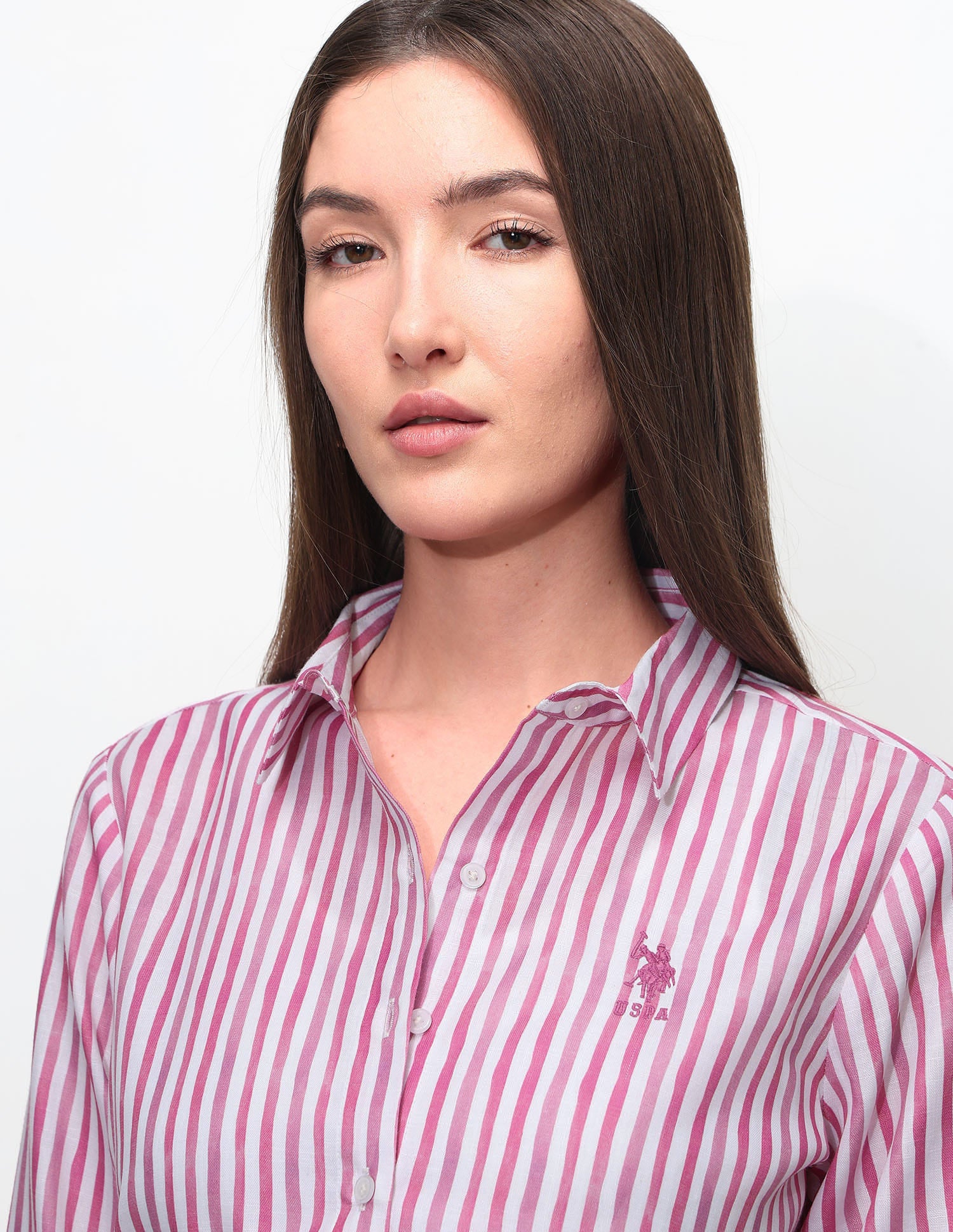 Regular Fit Vertical Striped Shirt Pink - U.S. Polo Assn. India | Large