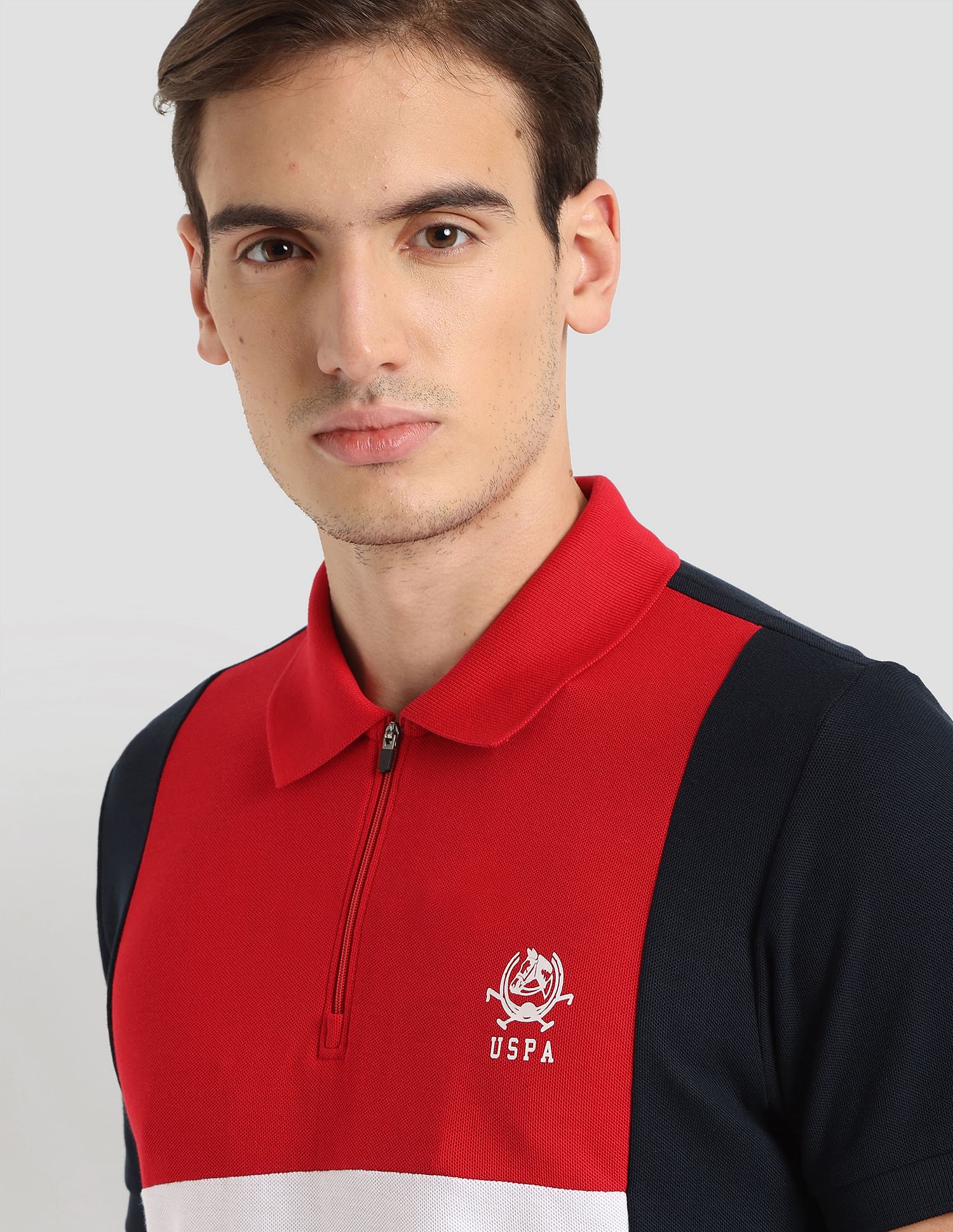 Panelled Sport Polo Shirt Navy - U.S. Polo Assn. India | Large