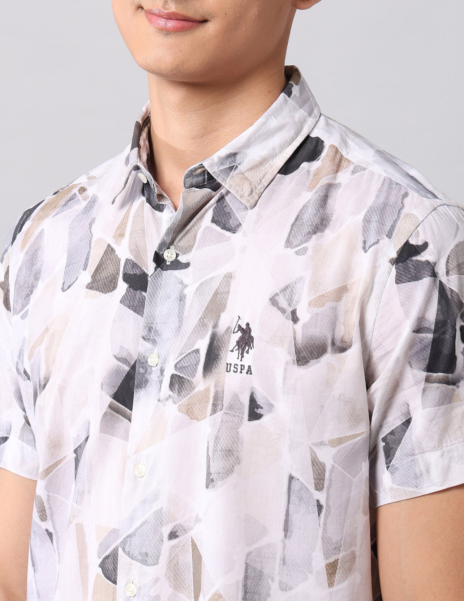 Abstract Printed Regular Fit Shirt Purple - U.S. Polo Assn. India | Large