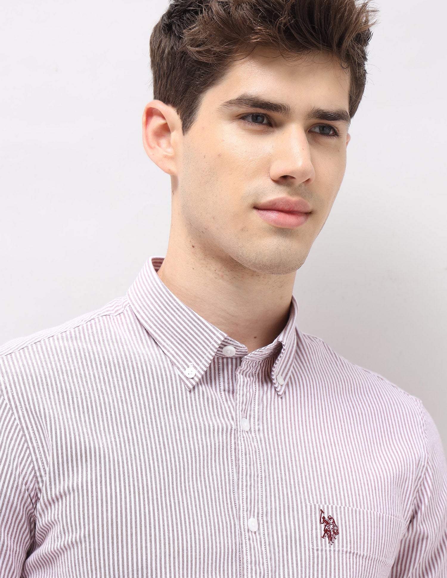 Vertical Striped Oxford Shirt Pink - U.S. Polo Assn. India | Large