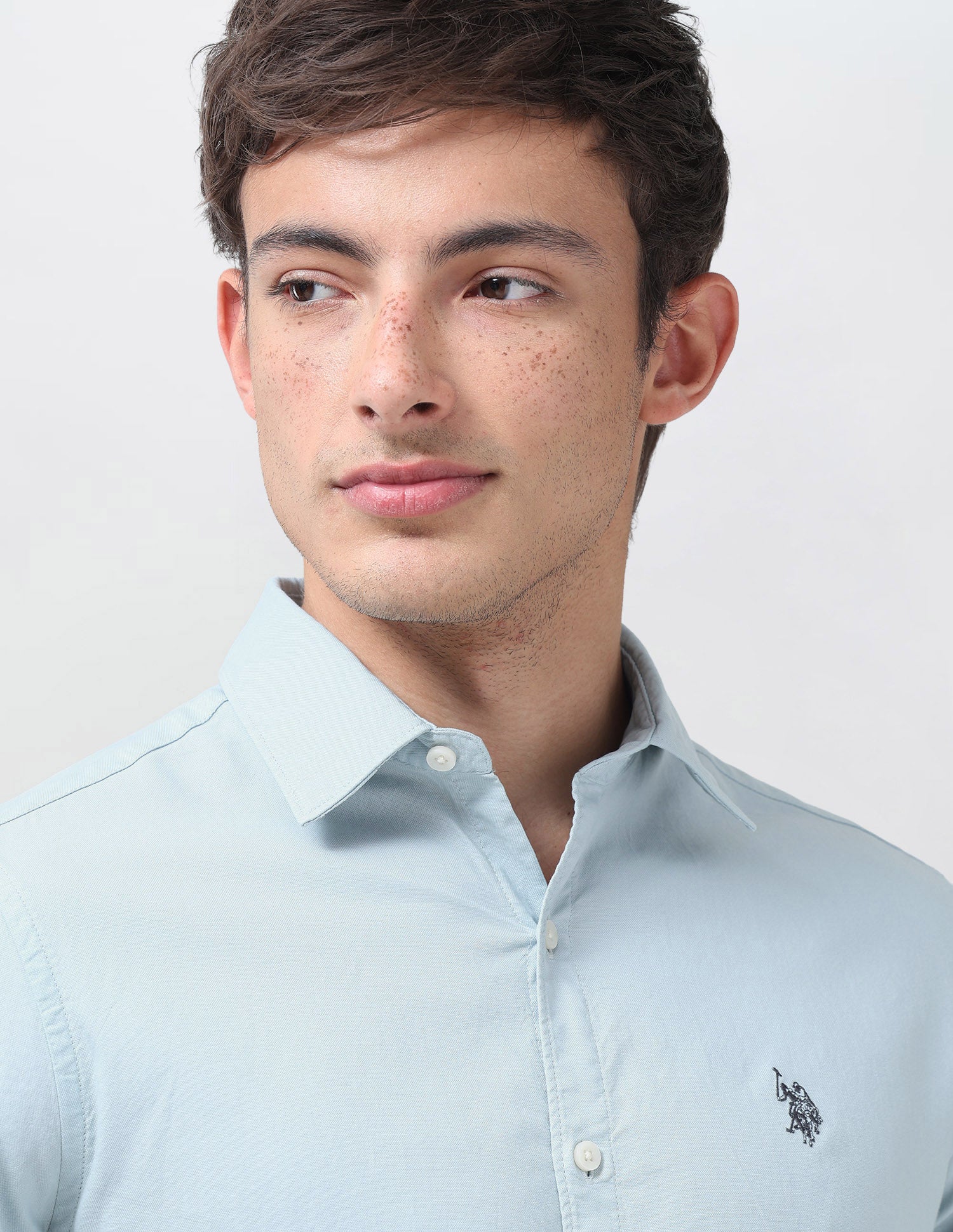 Solid Tailored Fit Shirt Light Blue - U.S. Polo Assn. India | Large