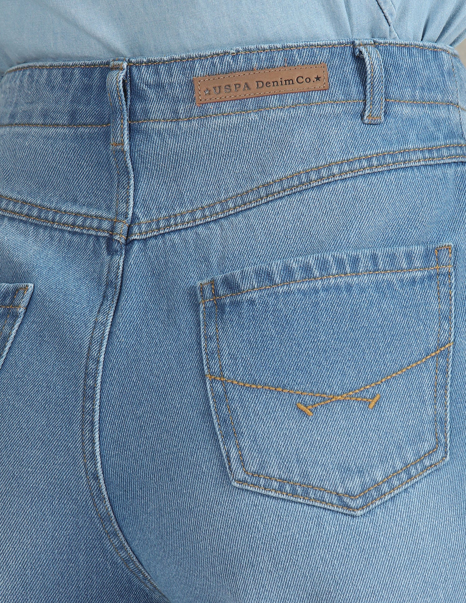 High Rise Distressed Jeans Blue - U.S. POLO ASSN. | Large