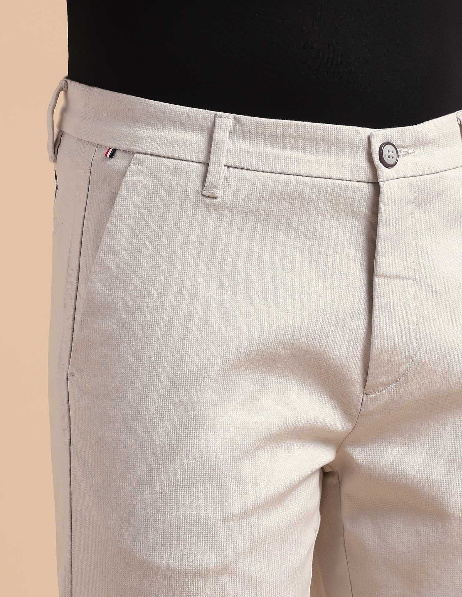 Satin Slim Fit Trousers Light Beige - U.S. POLO ASSN. | Large