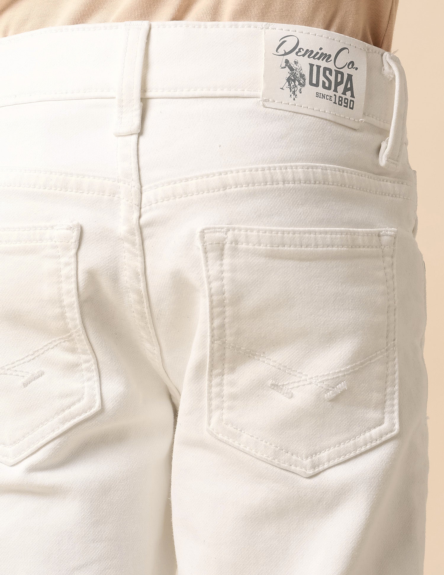 Boys Mid Rise Relaxed Fit Jeans White - U.S. POLO ASSN. | Large