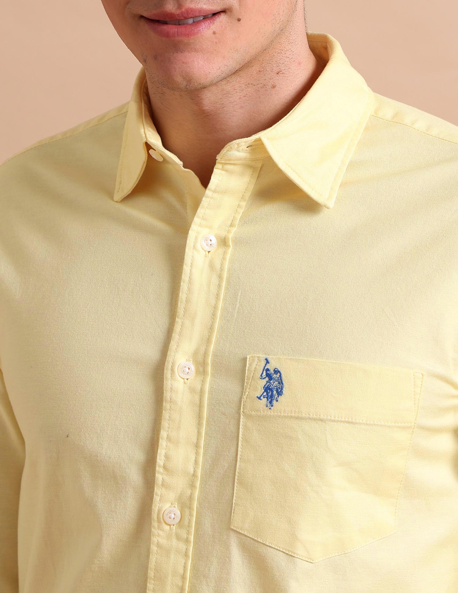 Soft Oxford Shirt Yellow - U.S. POLO ASSN. | Large