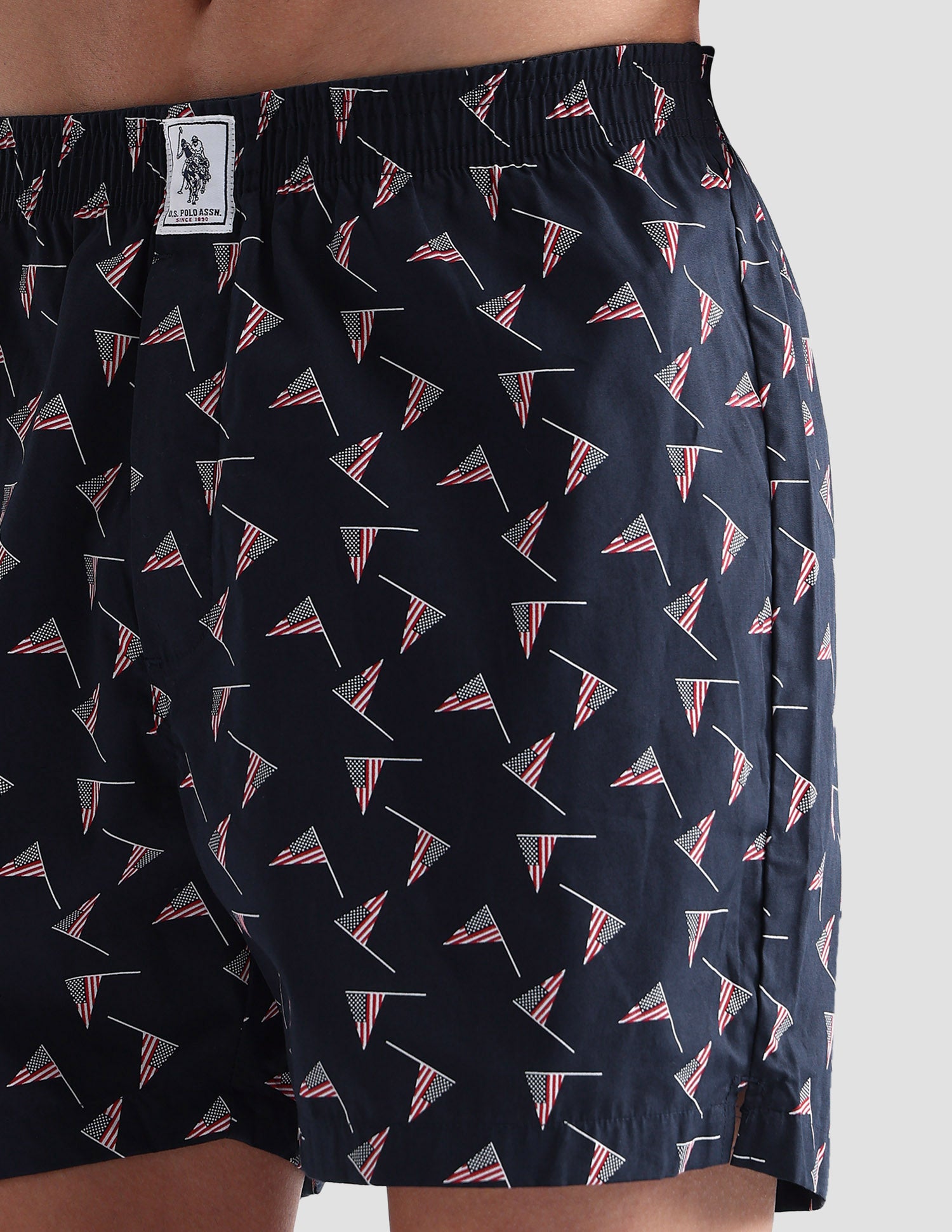 Graphic Print Cotton I657 Boxers - Pack Of 1 Navy - U.S. POLO ASSN. | Large