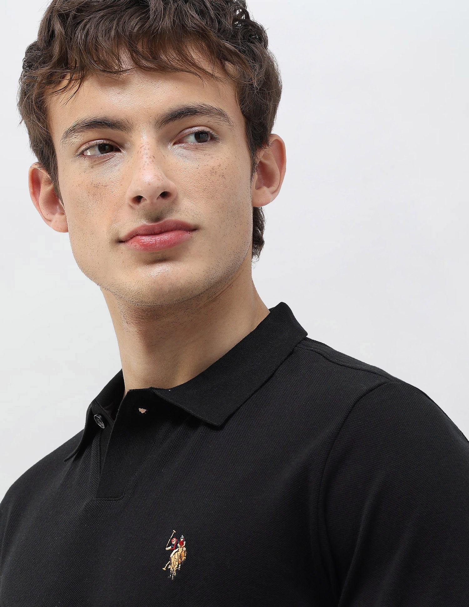 Solid Slim Fit Polo Shirt Black - U.S. Polo Assn. India | Large