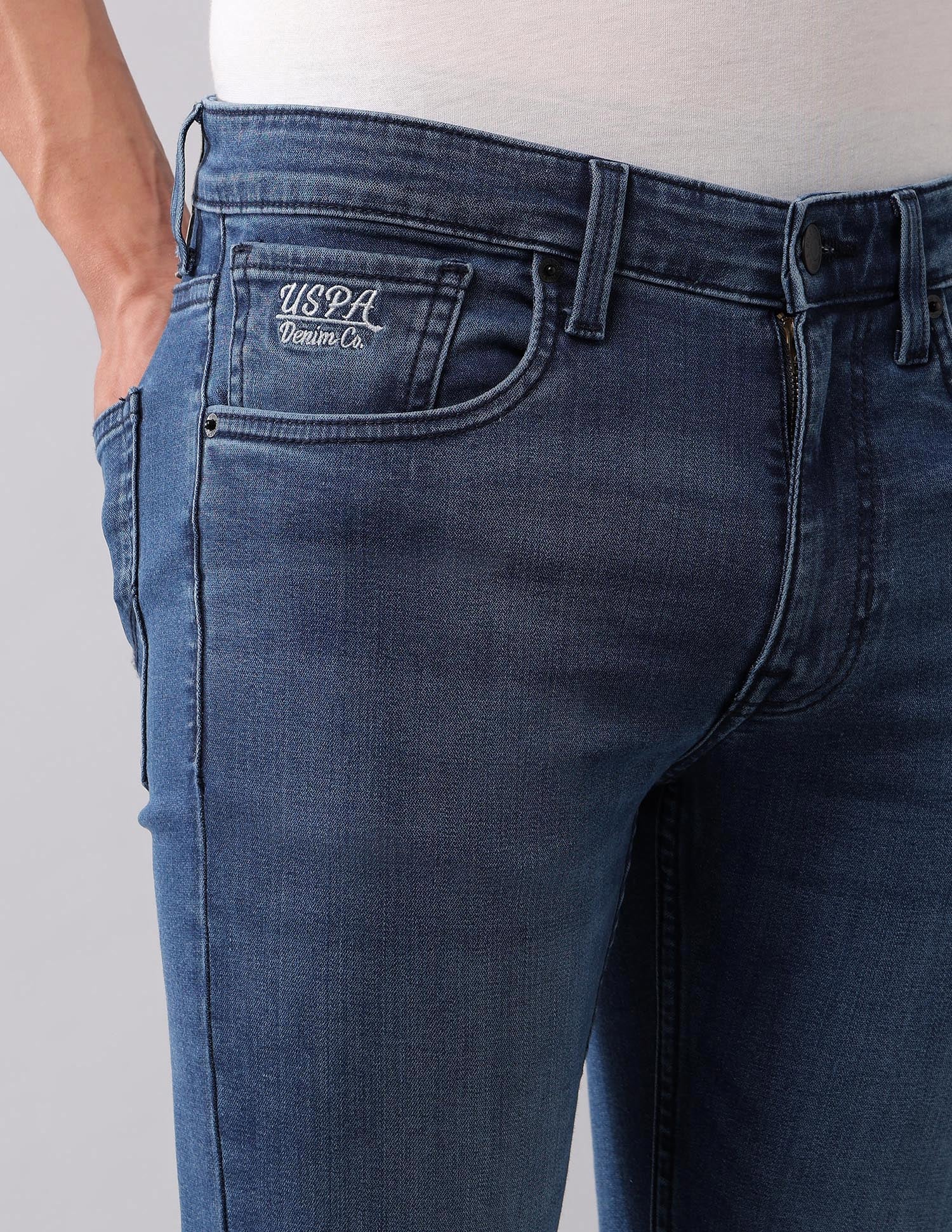 Regallo Skinny Fit Blue Jeans Blue - U.S. Polo Assn. India | Large