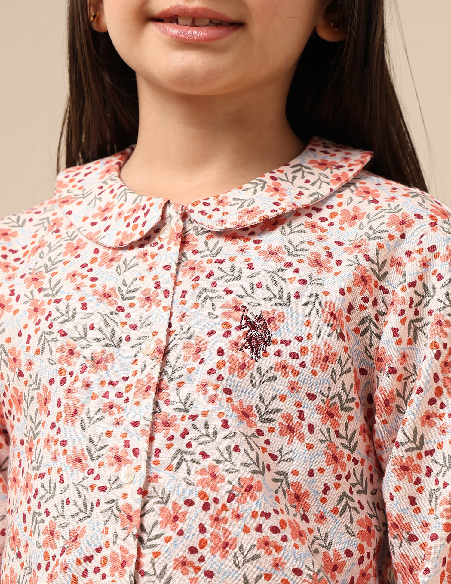 Girls Floral Brand Printed Top Multi6 - U.S. POLO ASSN. | Large