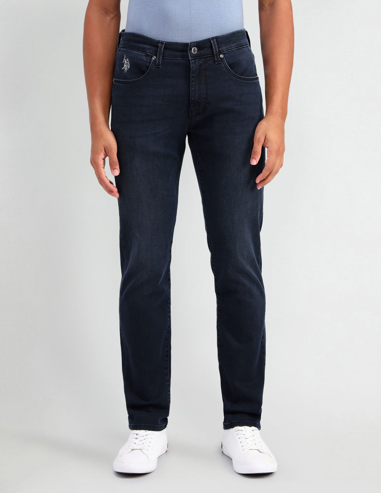 Brandon Slim Tapered Fit Blue Jeans Blue - U.S. Polo Assn. India | Large