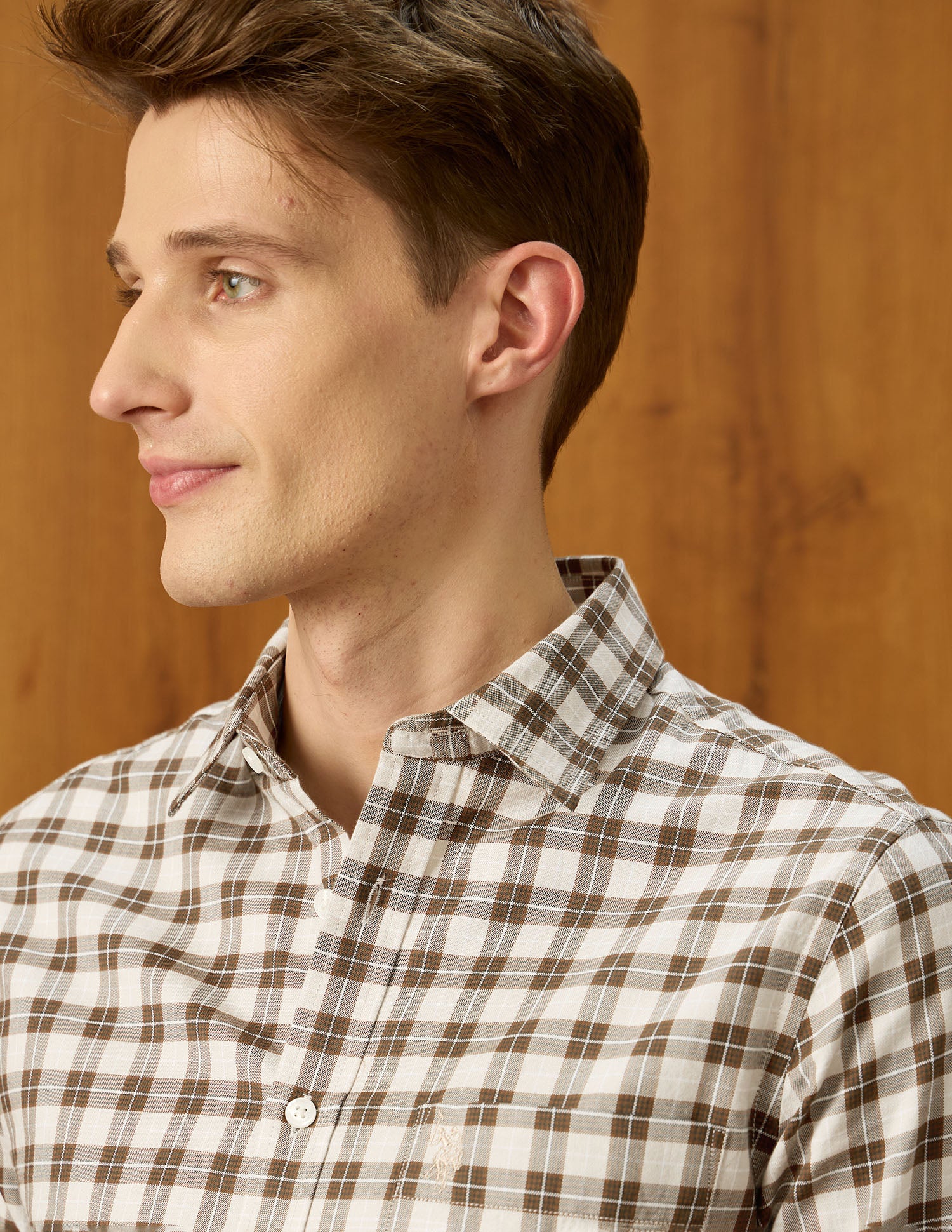 Equestrian Sports @ Elevnado Plaid Checked Shirt Khaki - U.S. Polo Assn. India | Large