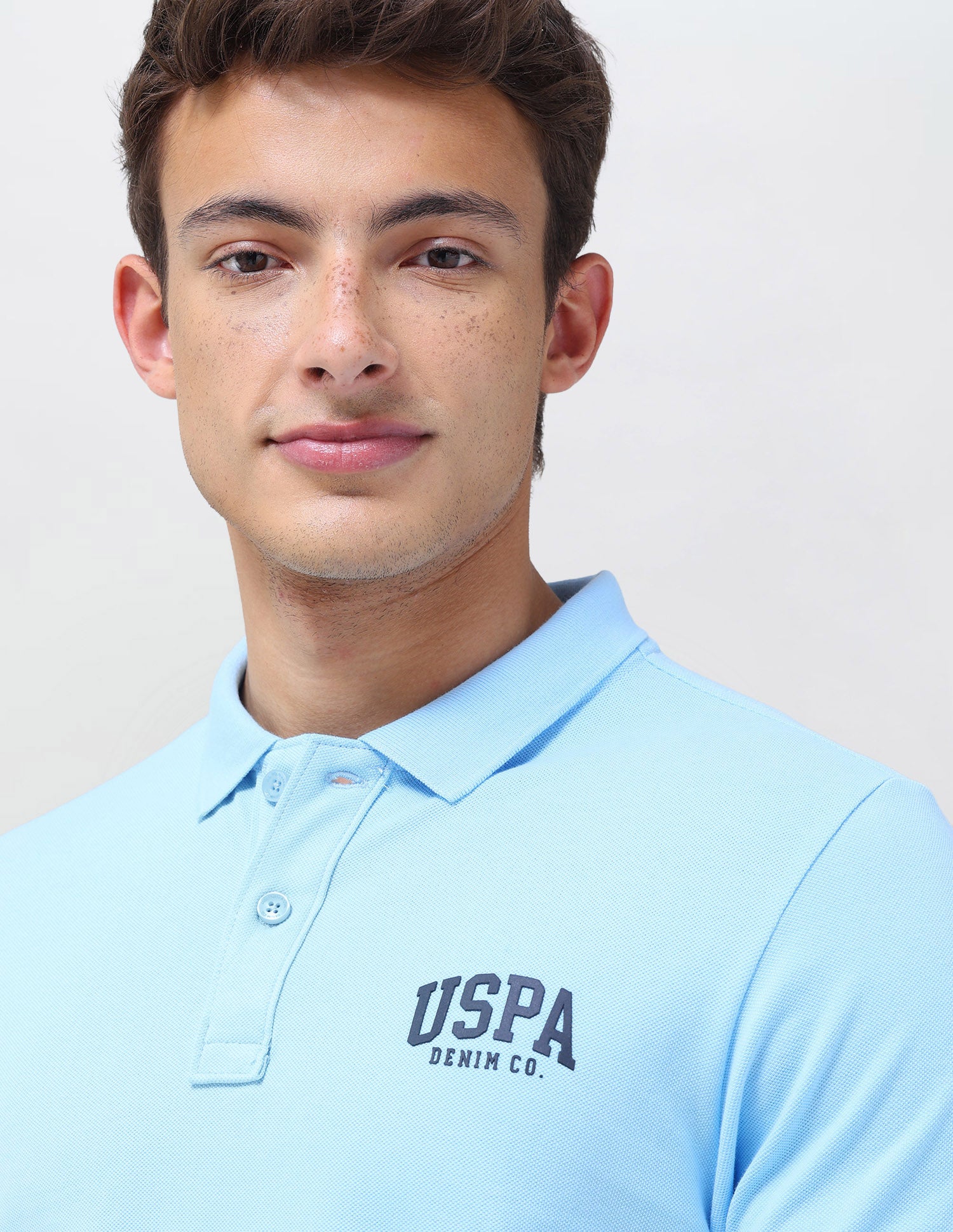 Solid Slim Fit Polo Shirt Light Blue - U.S. Polo Assn. India | Large