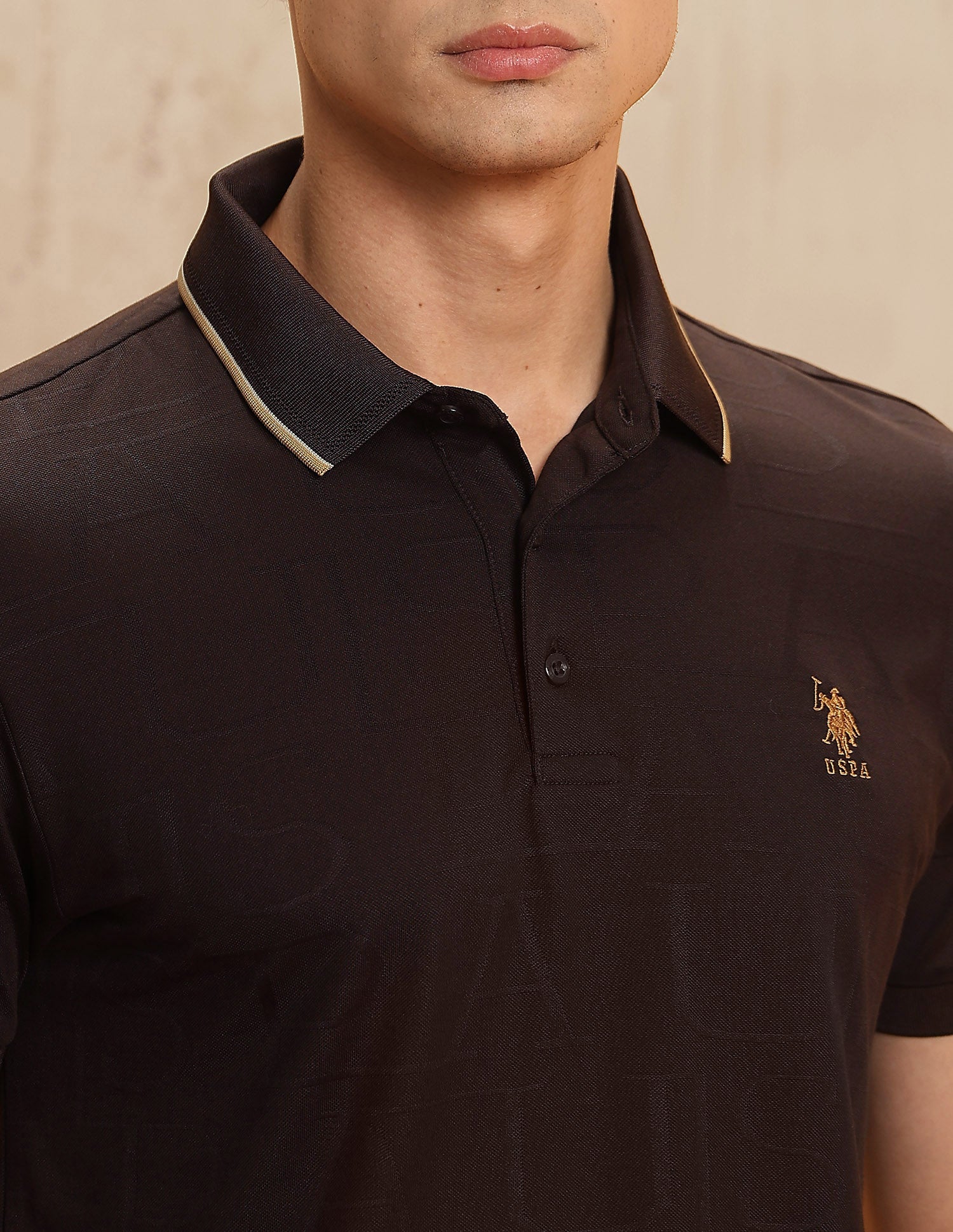 Brand Self Regular Fit Polo Shirt Dark Brown - U.S. POLO ASSN. | Large