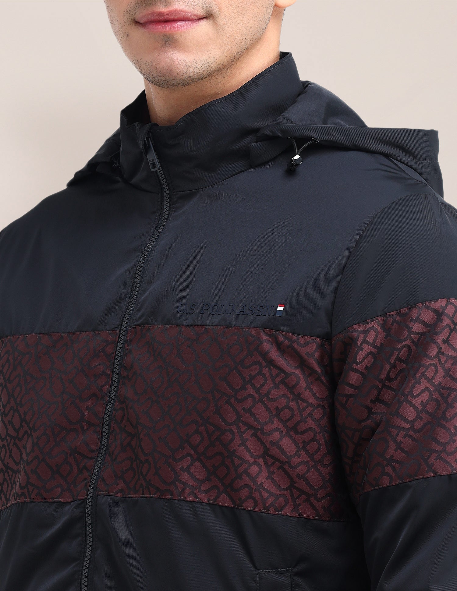 Brand Printed Regular Fit Jacket Dark Navy - U.S. POLO ASSN. | Large