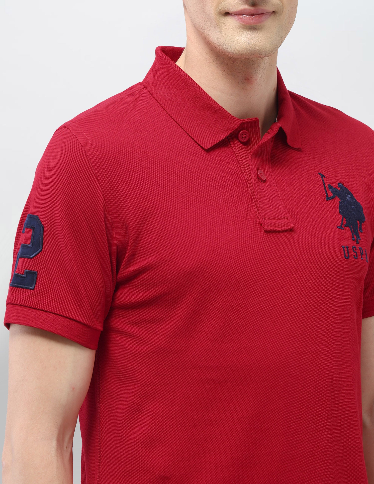 Solid Regular Fit Polo Shirt Red - U.S. Polo Assn. India | Large