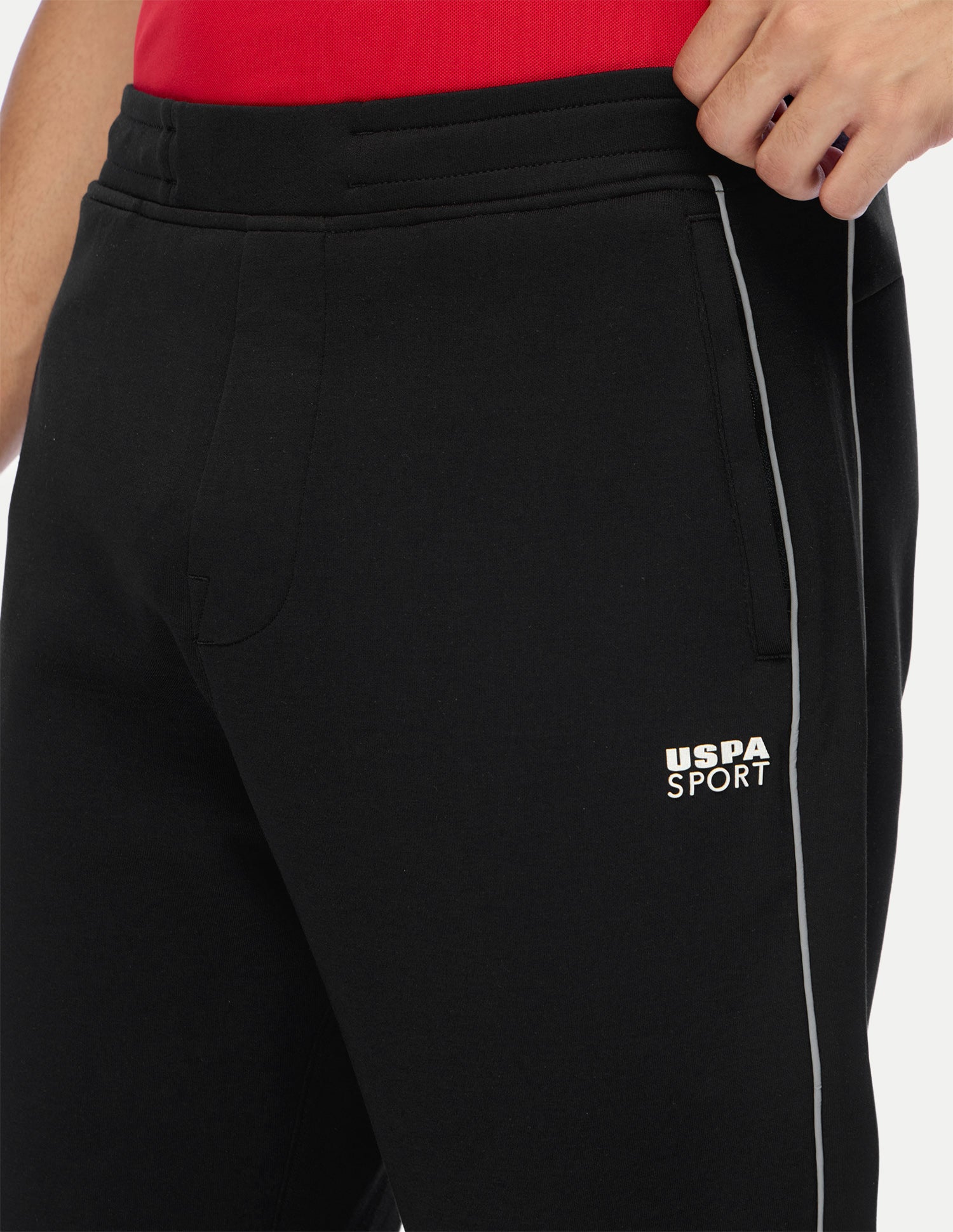 Mid Rise Regular Fit Active Track Pants Black - U.S. Polo Assn. India | Large