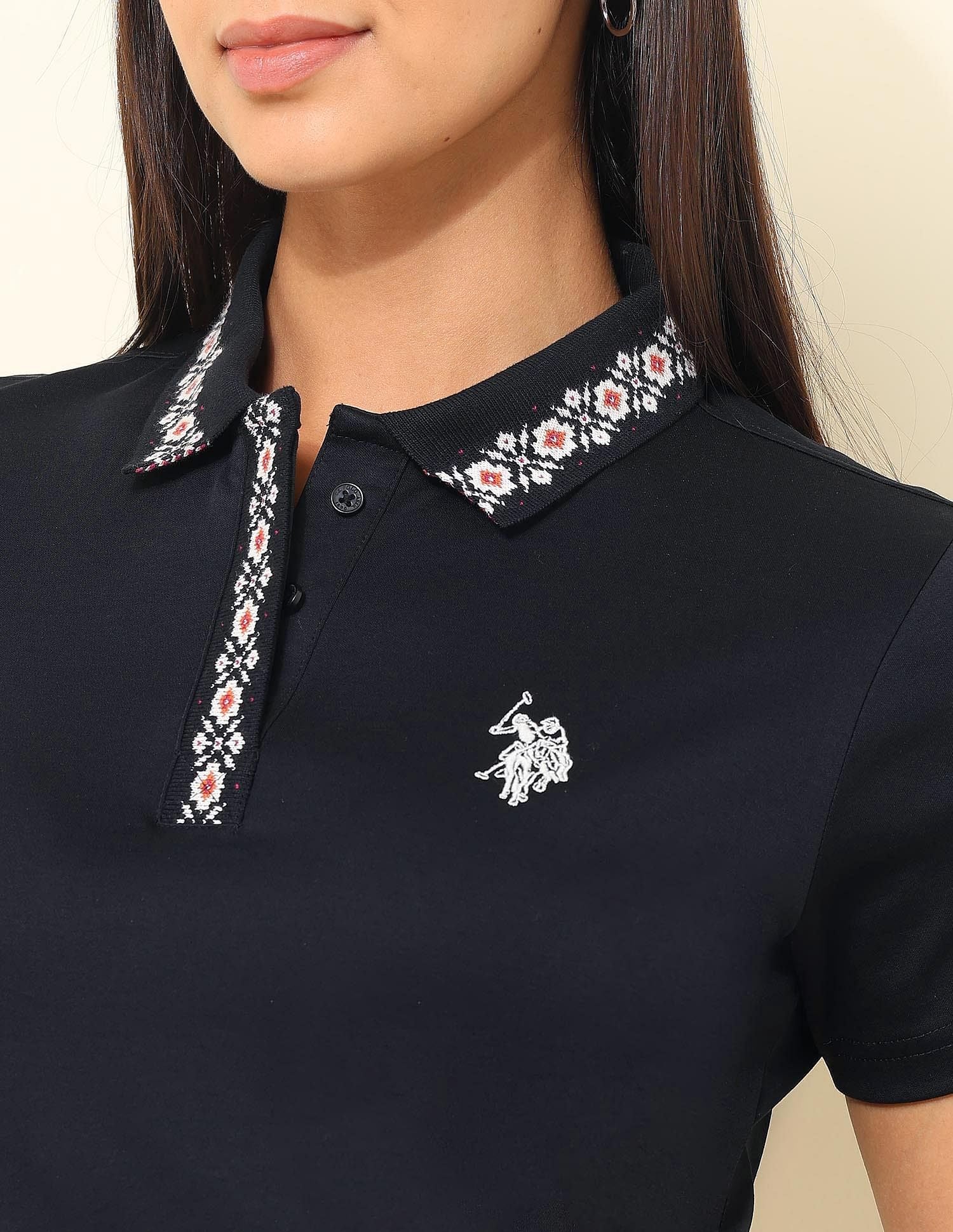 Regular Fit Solid Polo Shirt Black - U.S. POLO ASSN. | Large