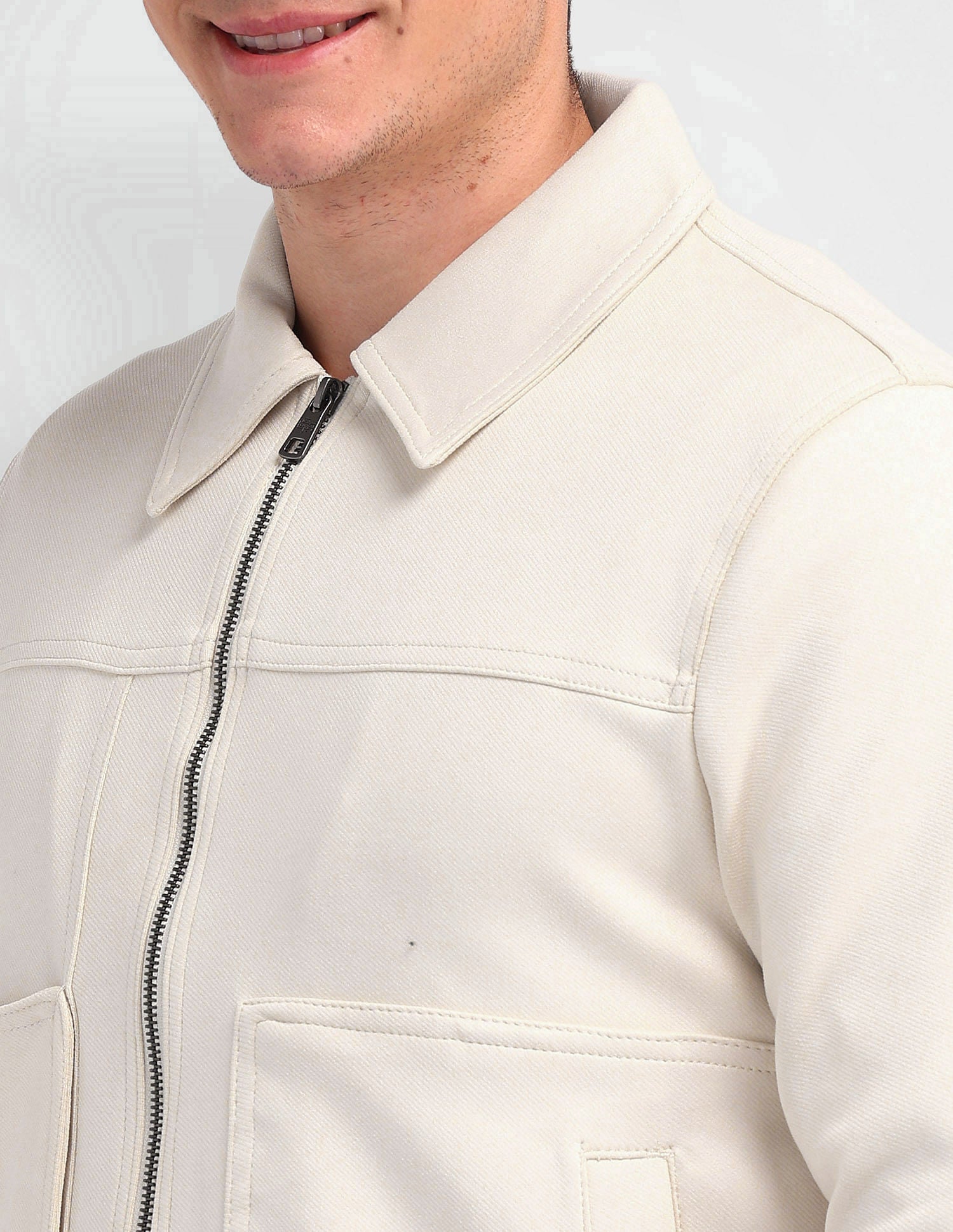 Solid Smooth Fabric Jacket Beige - U.S. Polo Assn. India | Large