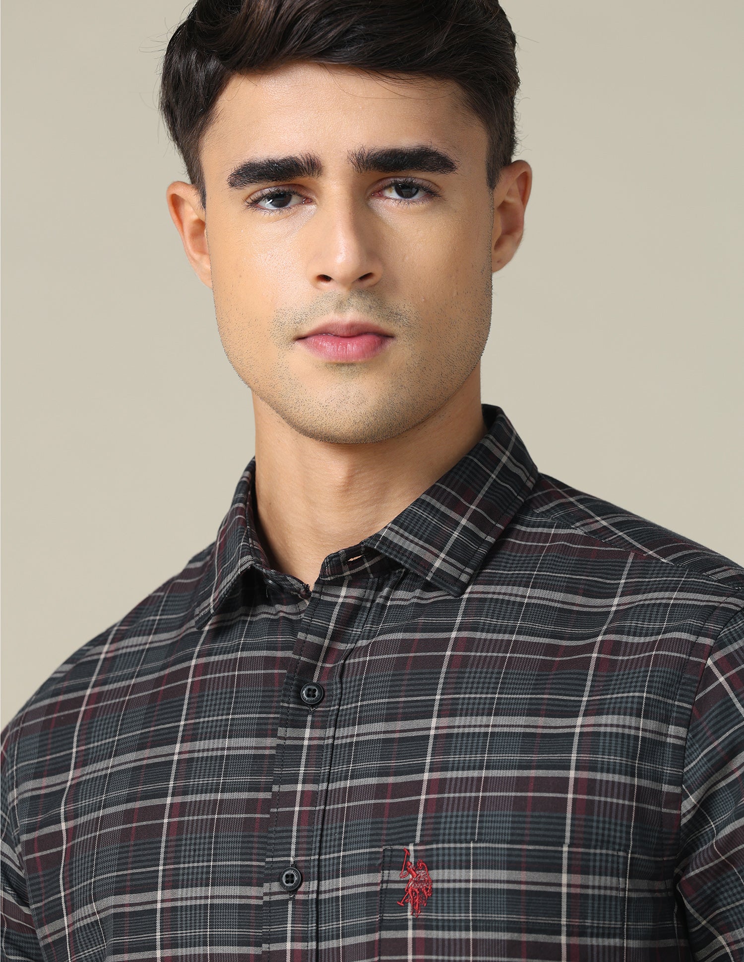 Twill Plaid Checked Shirt Black - U.S. POLO ASSN. | Large