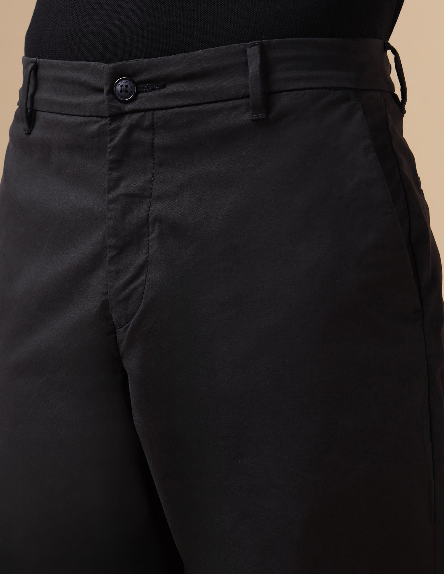 Mid Rise Twill Trousers Black - U.S. Polo Assn. India | Large