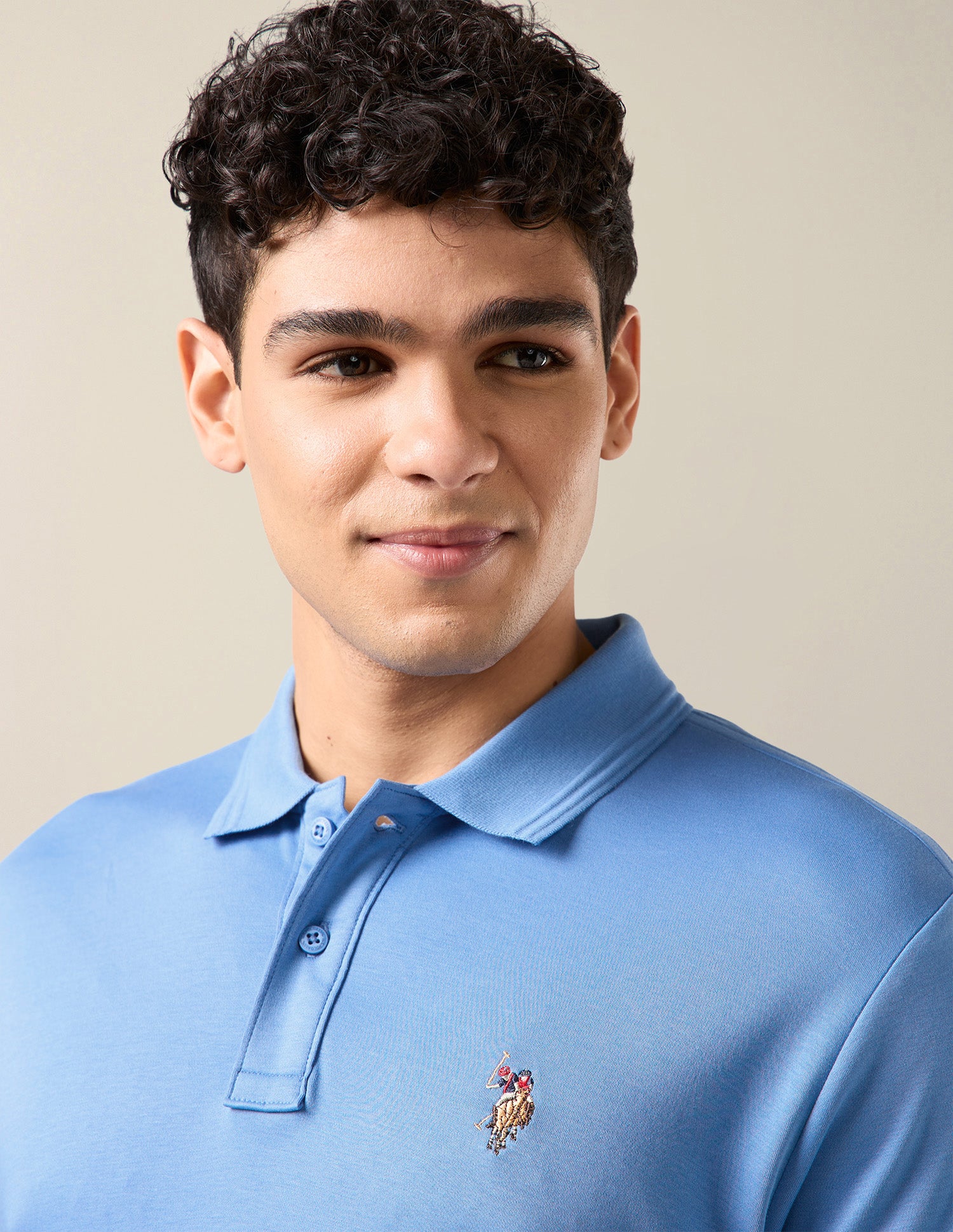 Solid Slim Fit Polo Shirt Blue - U.S. Polo Assn. India | Large