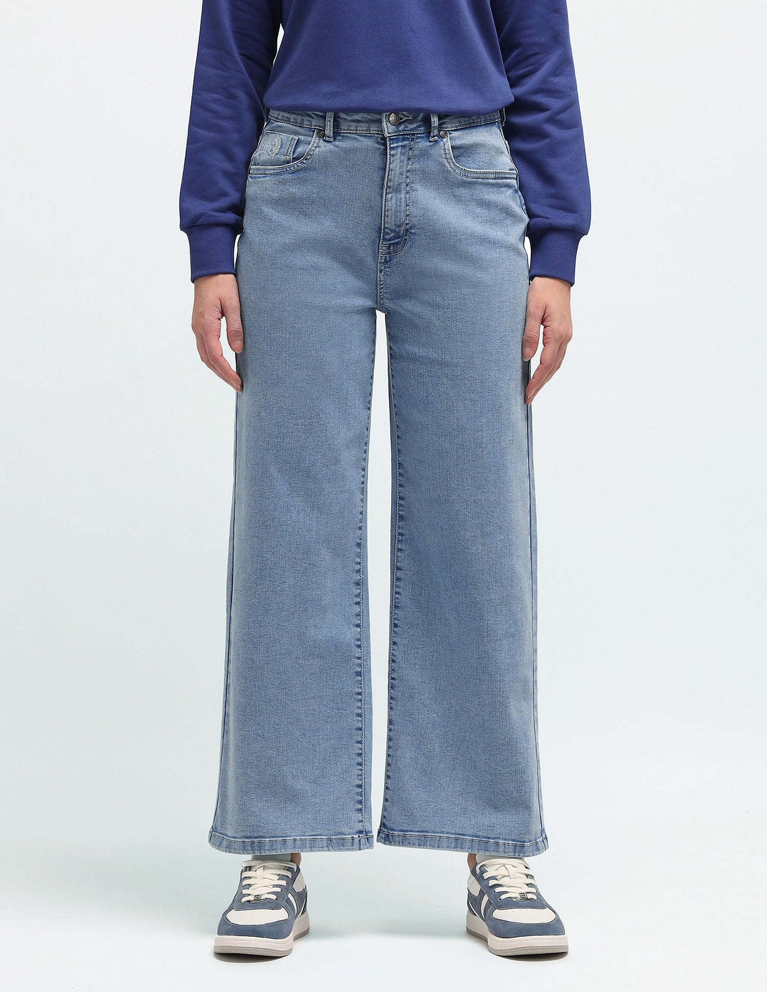 Wideleg High Rise Jeans Blue - U.S. Polo Assn. India | Large