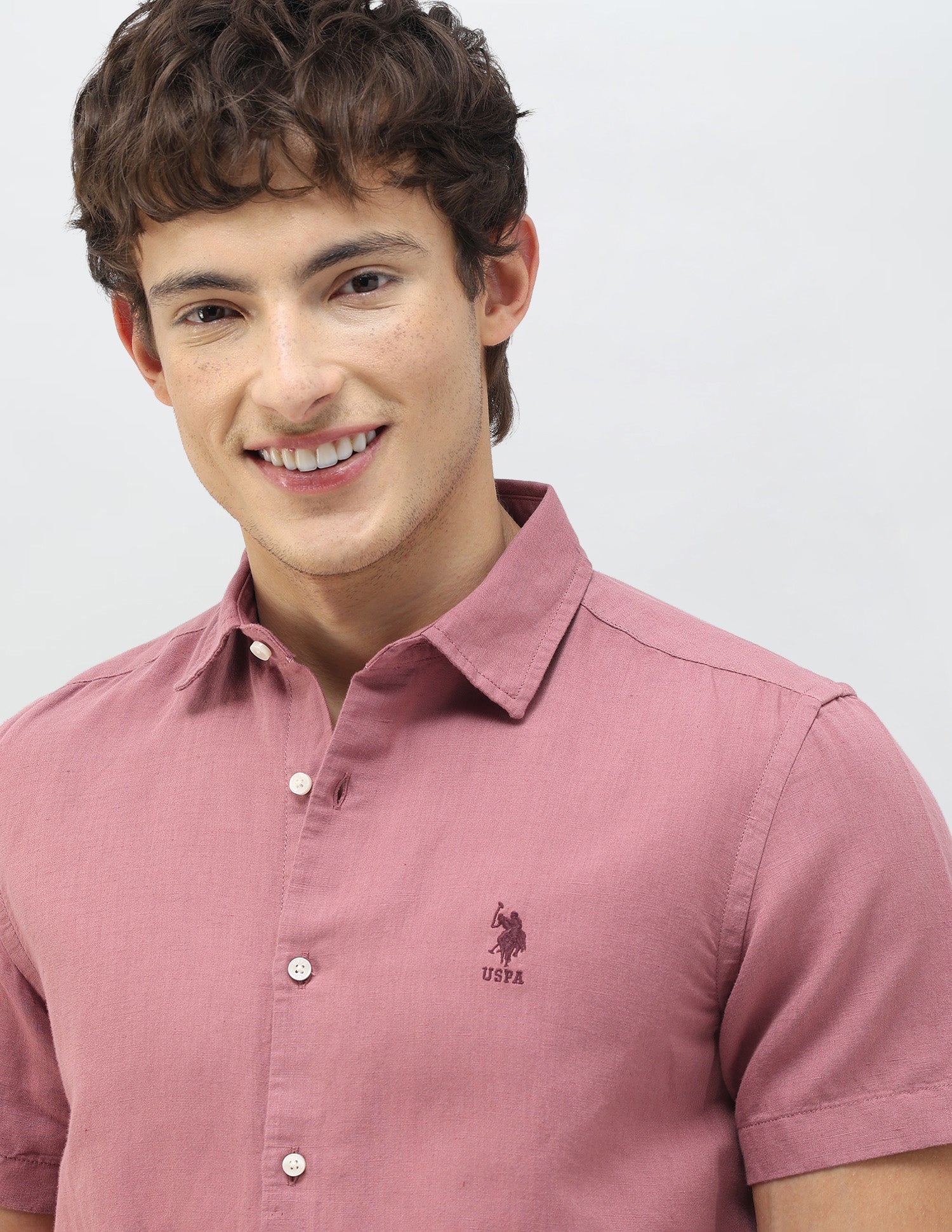 Motel On The Coast Regular Fit Shirt Dark Pink - U.S. Polo Assn. India | Large