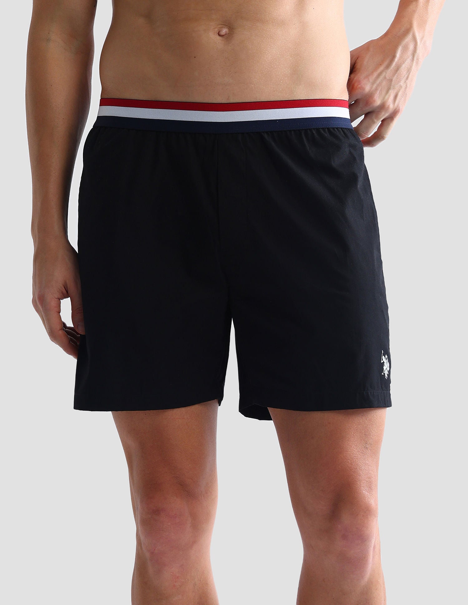 Mid Rise Pure Cotton Boxers IYBE-002-PL Black - U.S. POLO ASSN. | Large