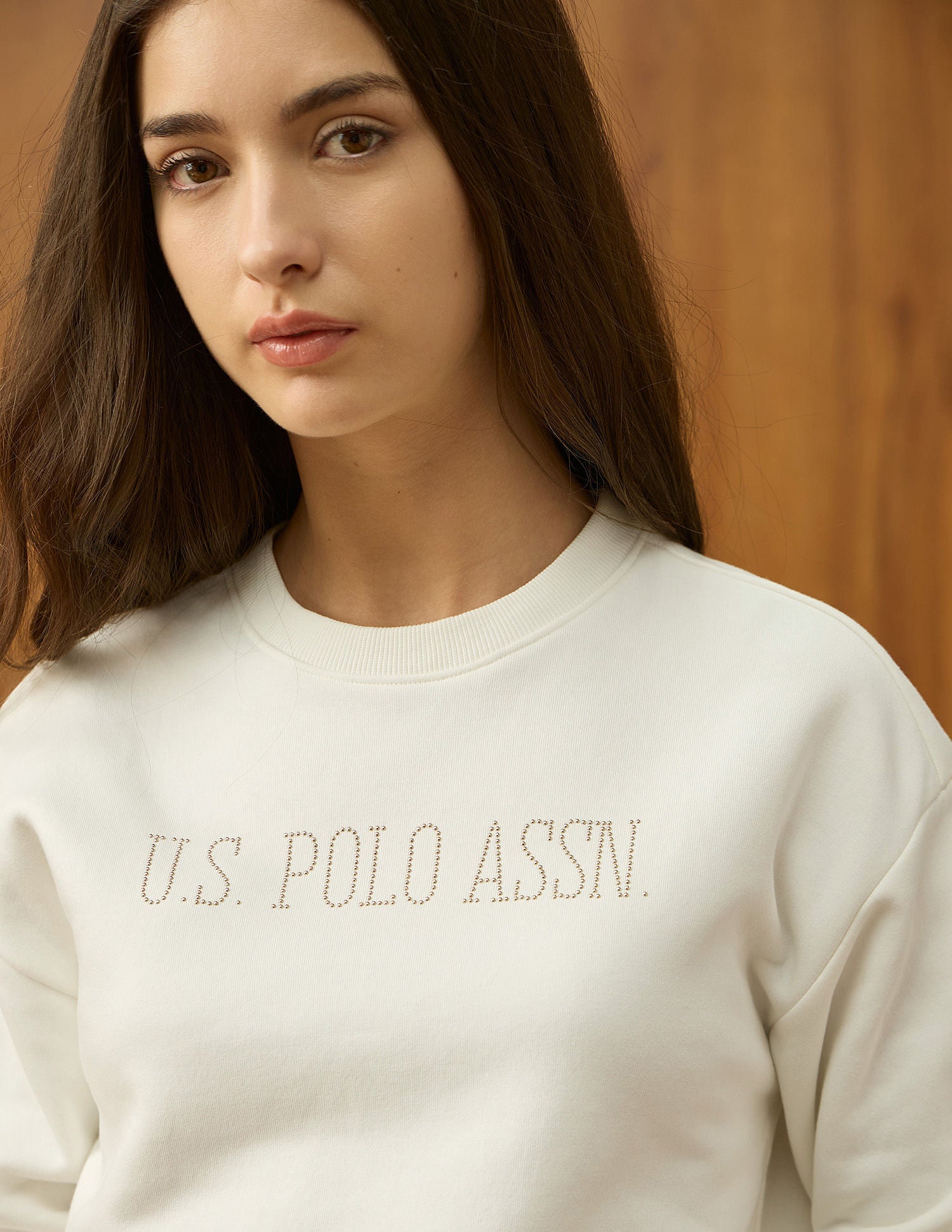 Drop Shoulder Brand Printed Sweatshirt Off White - U.S. POLO ASSN. | Large