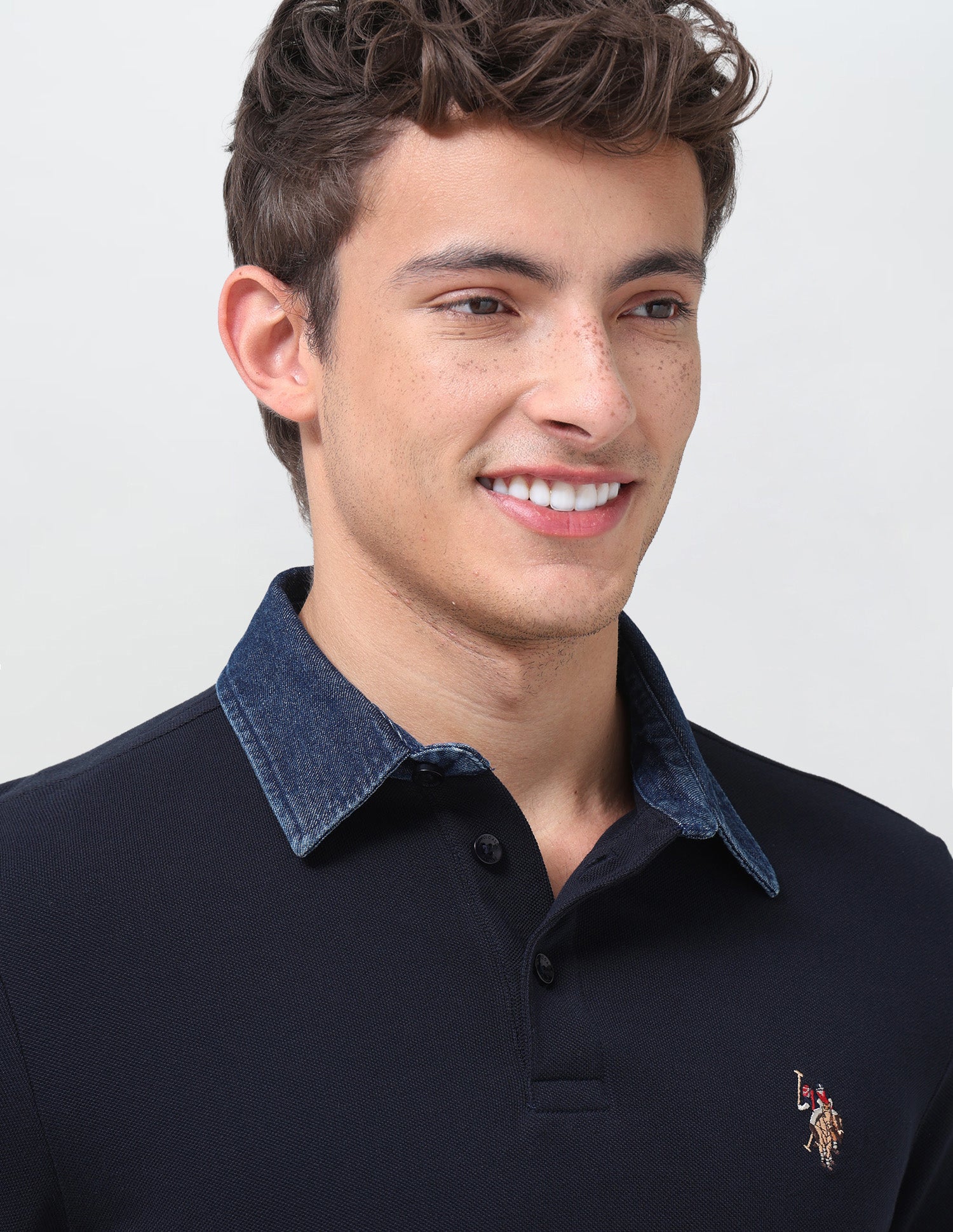 Solid Slim Fit Polo Shirt Navy - U.S. Polo Assn. India | Large