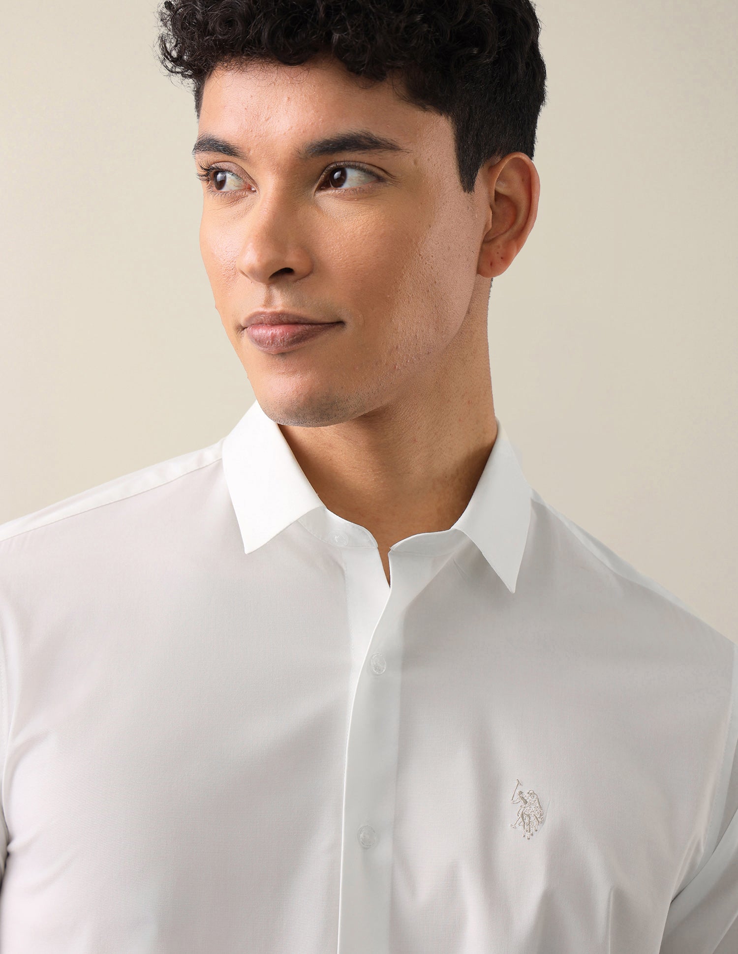Solid Tailored Fit Shirt White - U.S. Polo Assn. India | Large