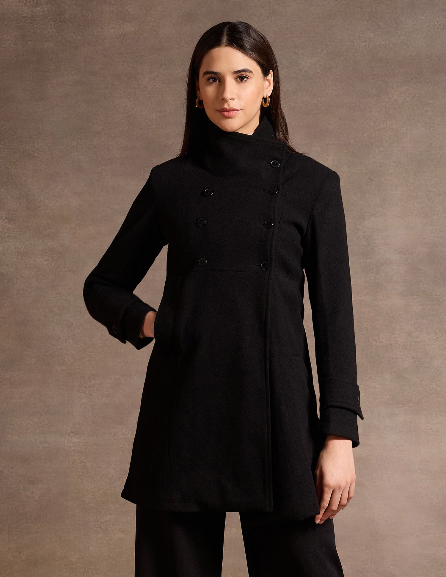 Double Breasted Felt Jacket Black - U.S. POLO ASSN. | Large