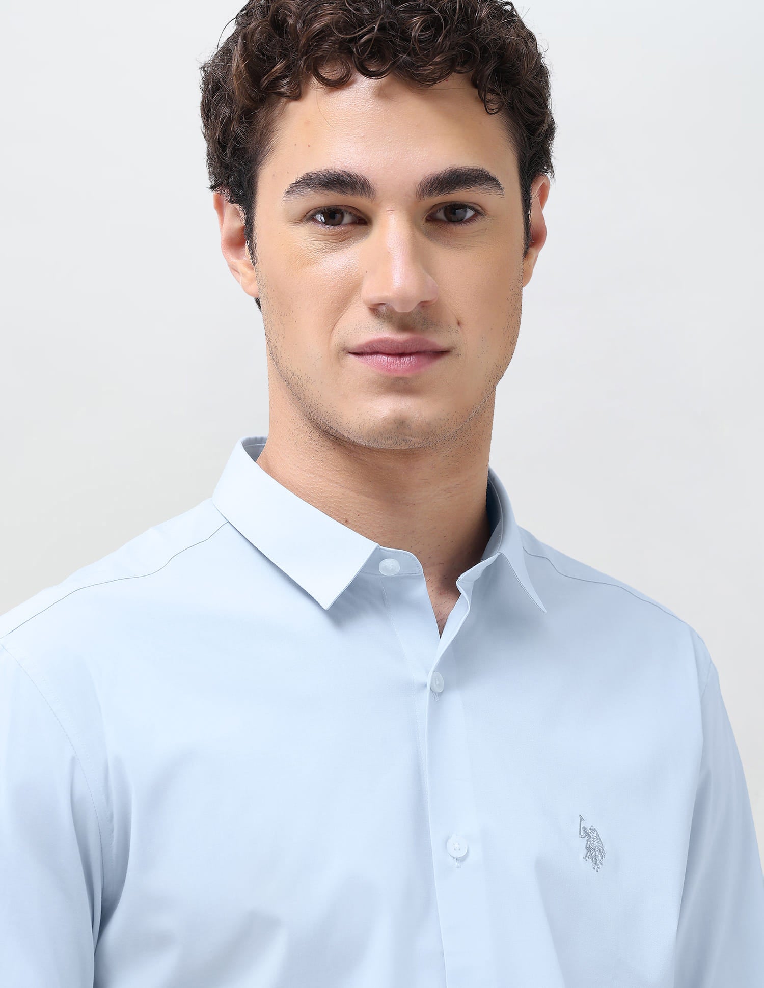 Solid Regular Fit Shirt Blue - U.S. Polo Assn. India | Large