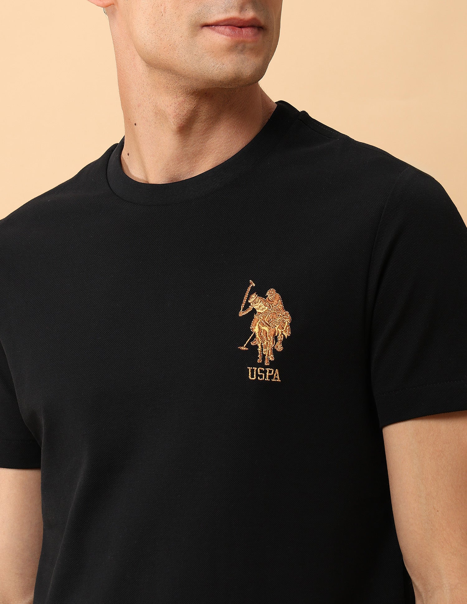 Pacho X Slim Fit Pure Cotton T-Shirt Black - U.S. POLO ASSN. | Large