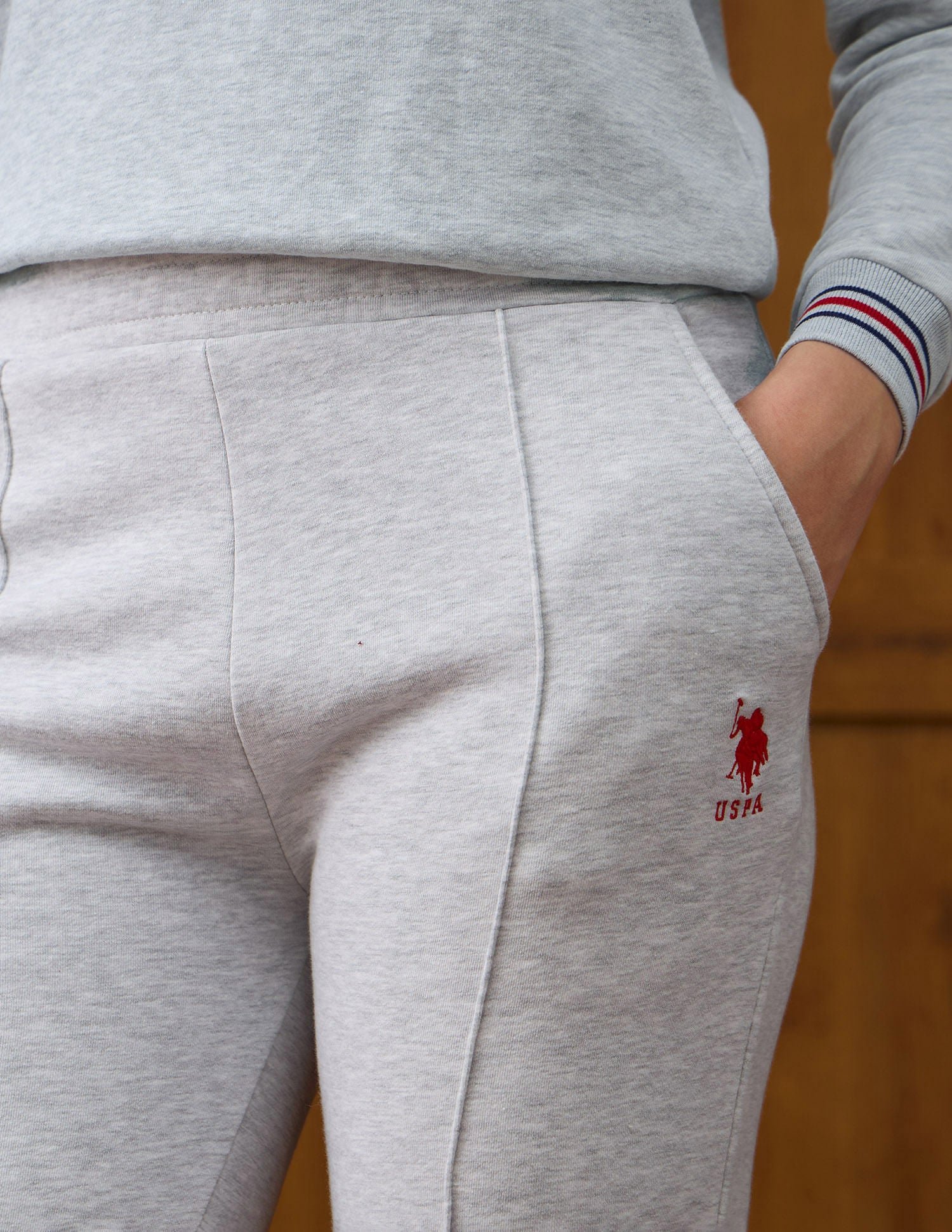 Solid Flared Fit Trousers Grey - U.S. POLO ASSN. | Large