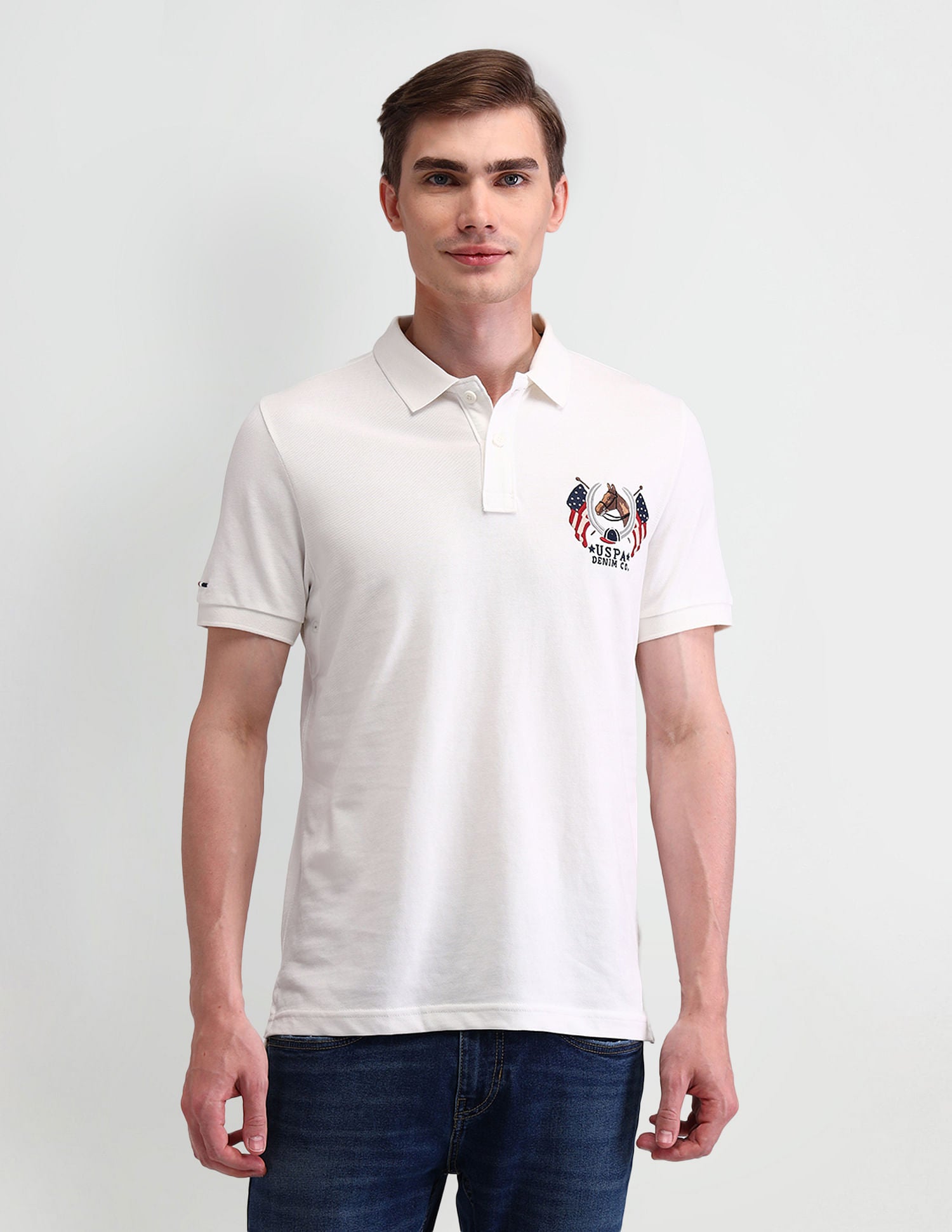 Solid Muscle Fit Polo Shirt Ivory - U.S. POLO ASSN. | Large