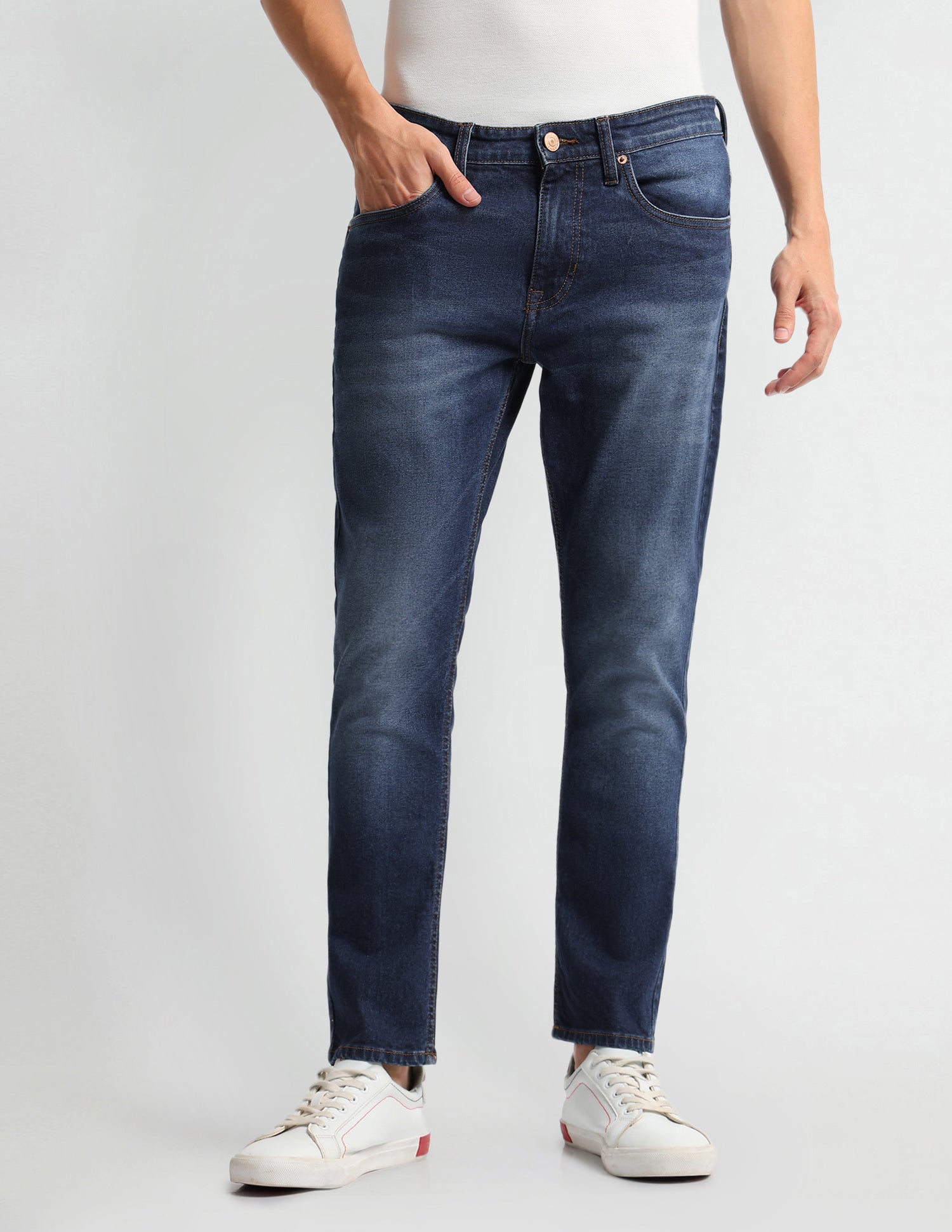 Henry Tapered Cropped Fit Blue Jeans Blue - U.S. Polo Assn. India | Large