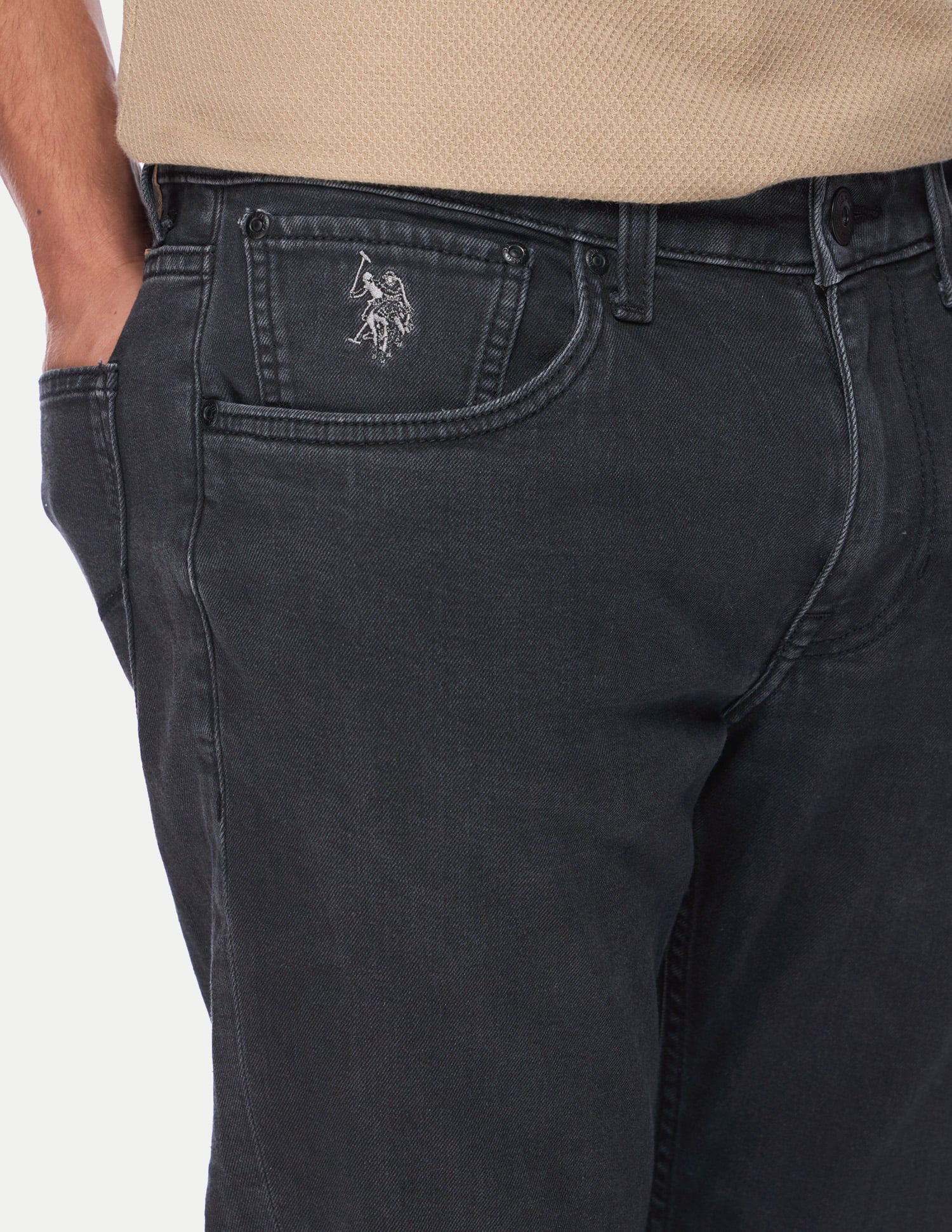 Brandon Slim Tapered Fit Jeans Black - U.S. Polo Assn. India | Large