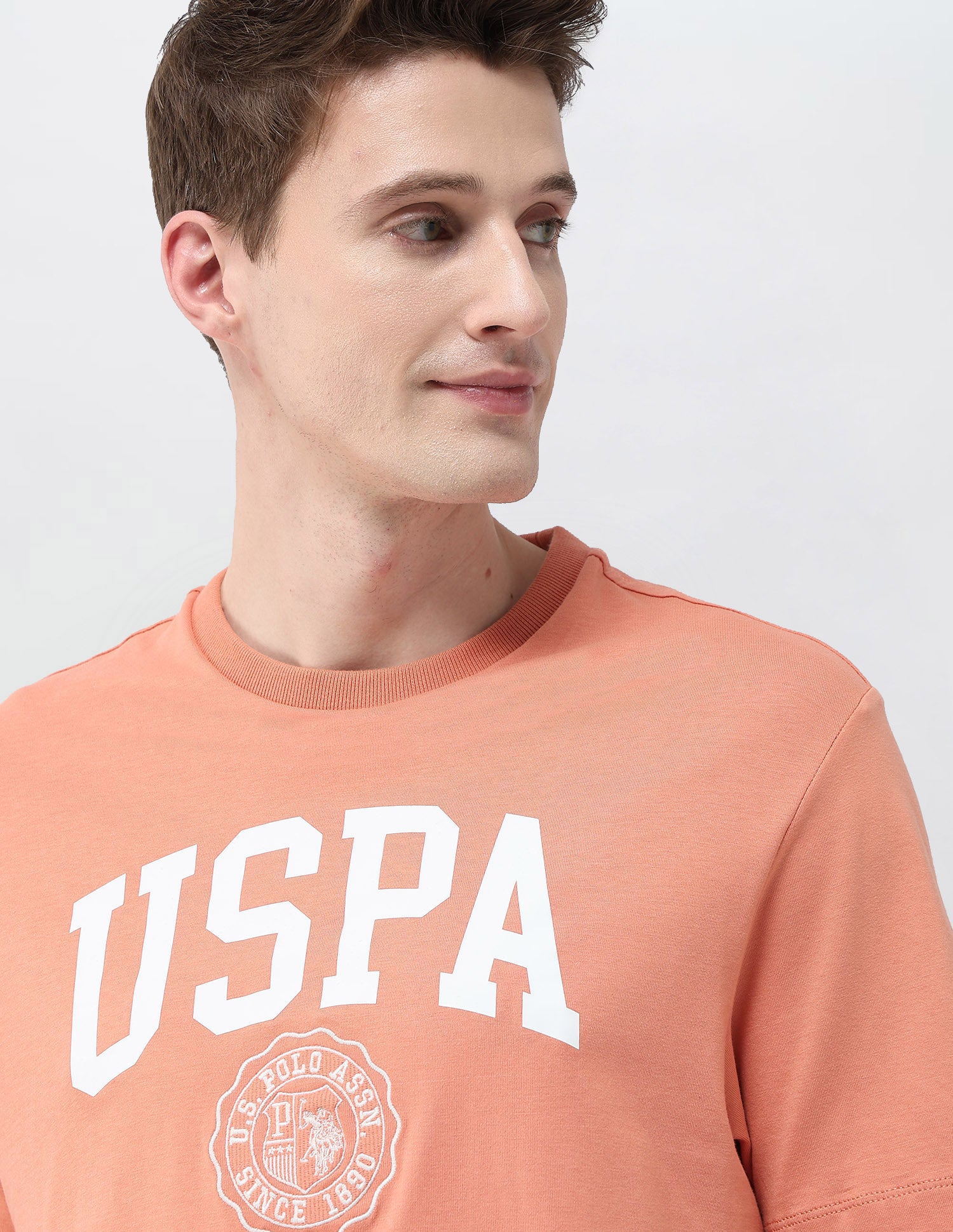 Brand Printed Slim Fit T-Shirt Orange - U.S. Polo Assn. India | Large