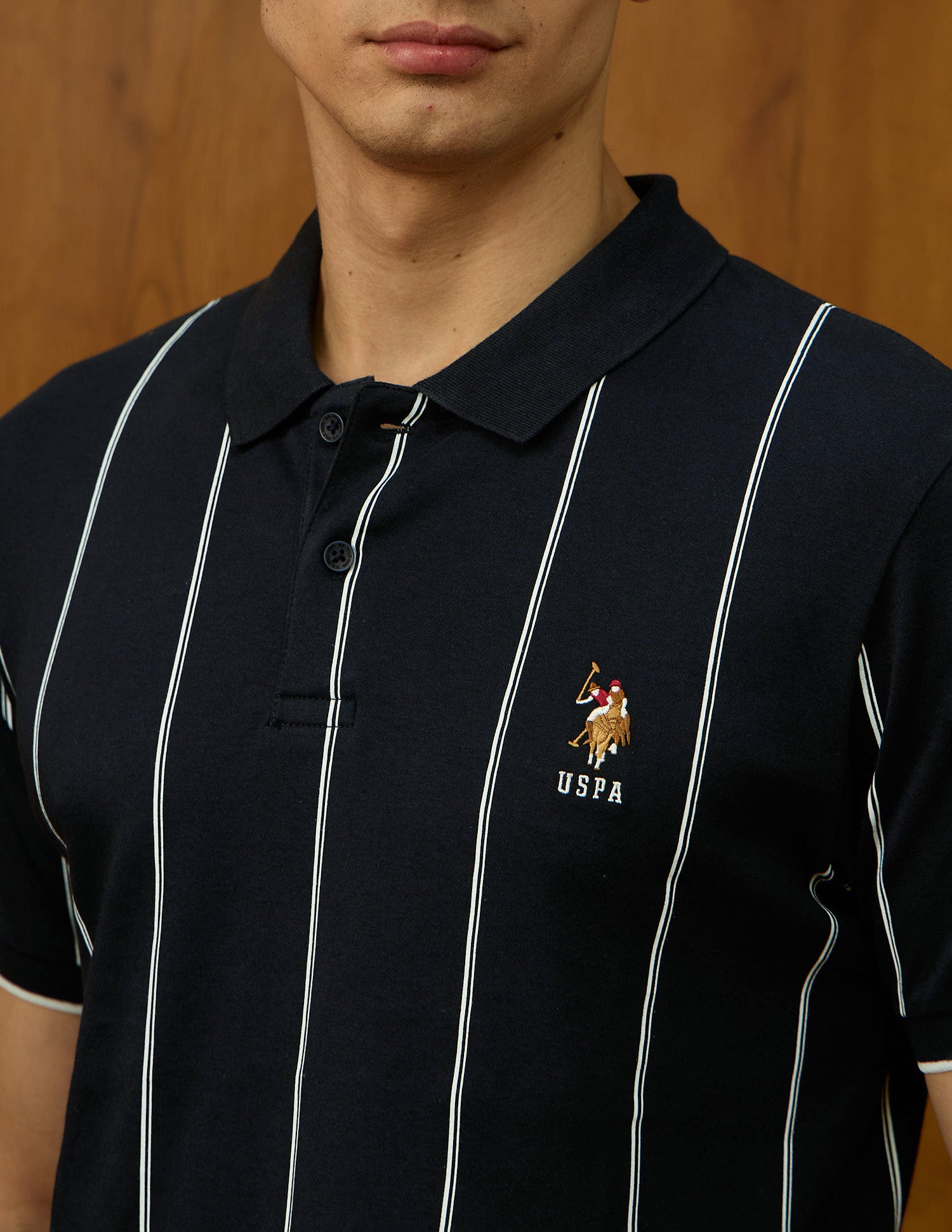 Vertical Striped Slim Fit Polo Shirt Navy - U.S. POLO ASSN. | Large