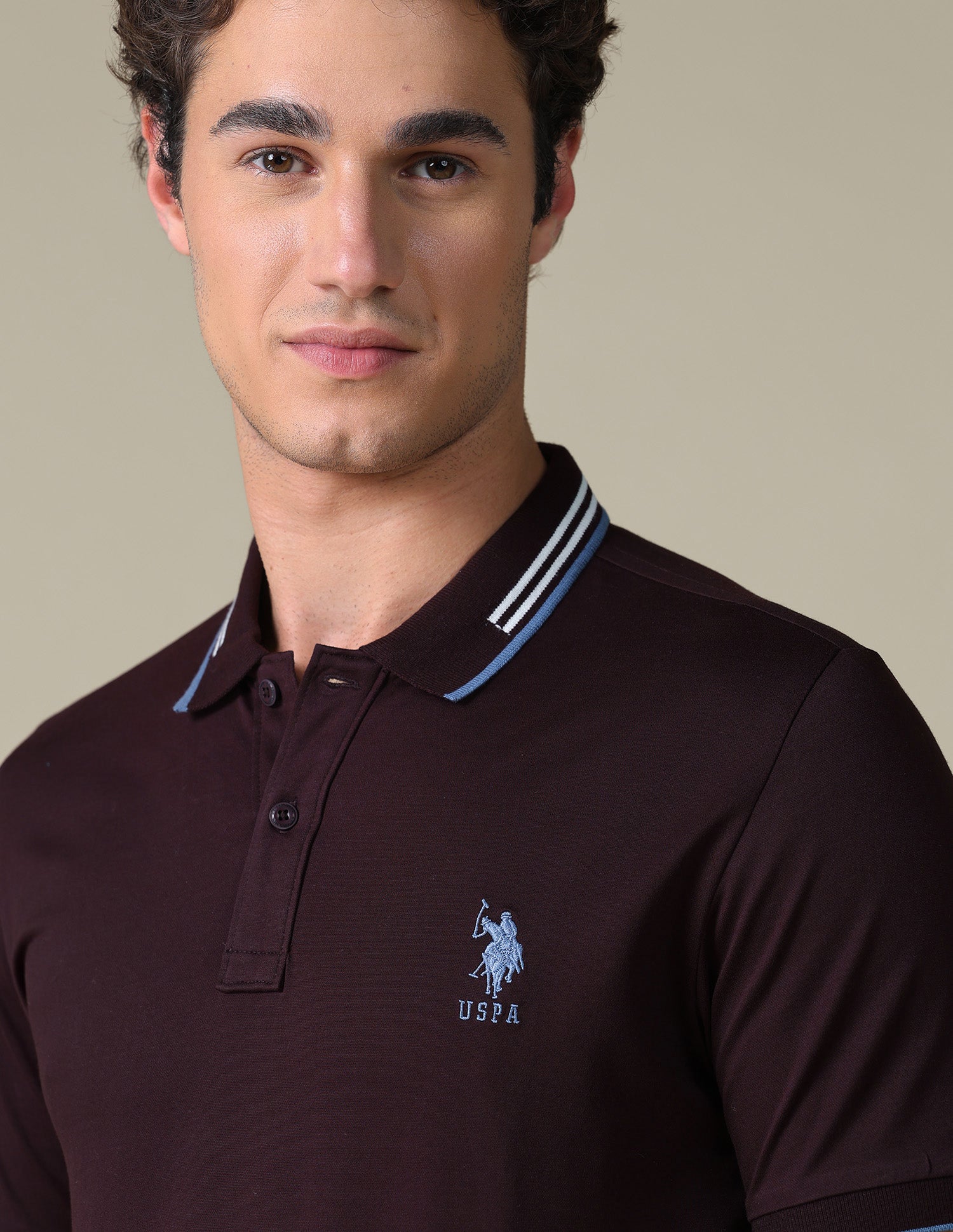 Regular Fit Solid Polo Shirt Purple - U.S. Polo Assn. India | Large