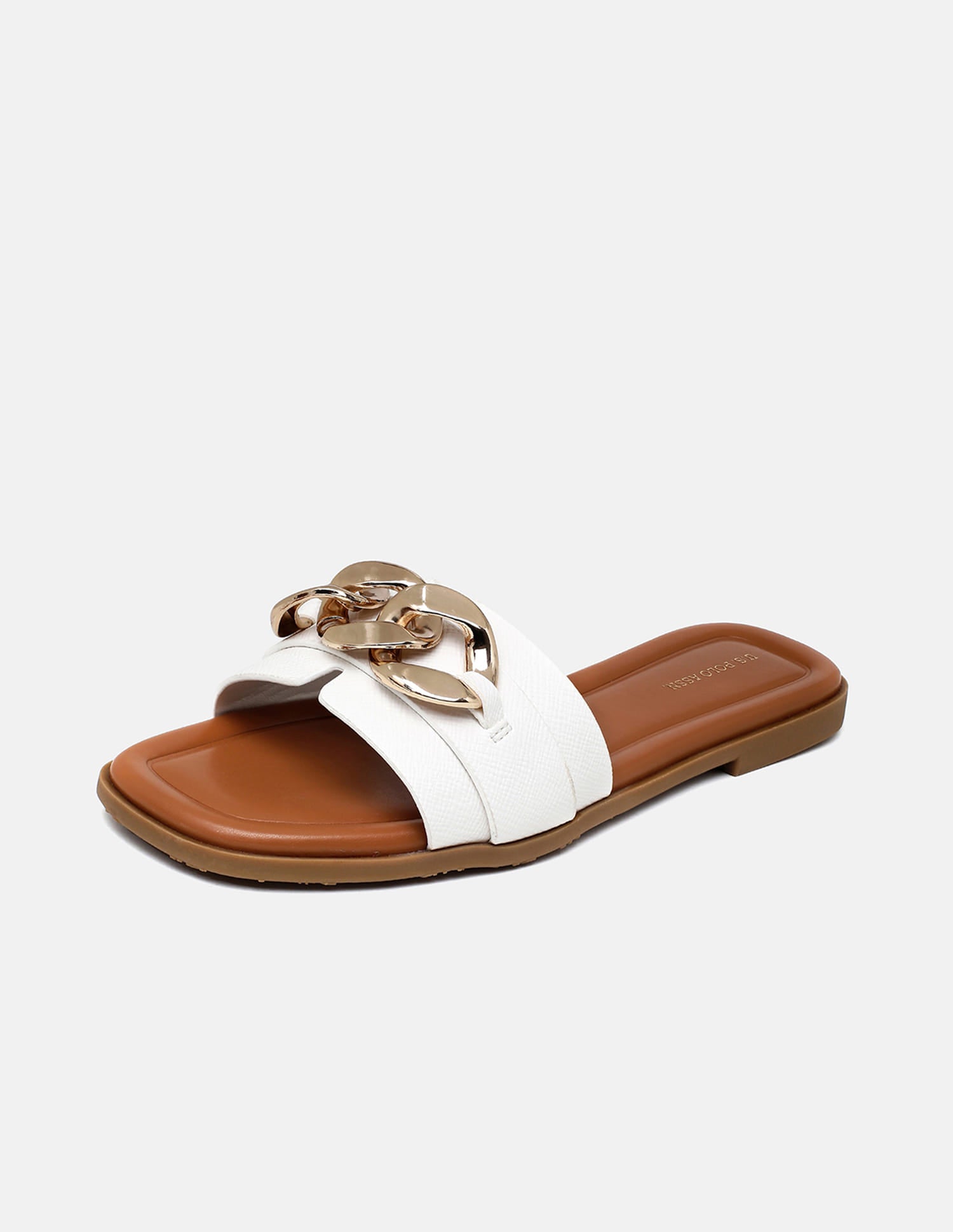 Brevan Open Toe Gold Hardware Sandals Off White - U.S. Polo Assn. India | Large
