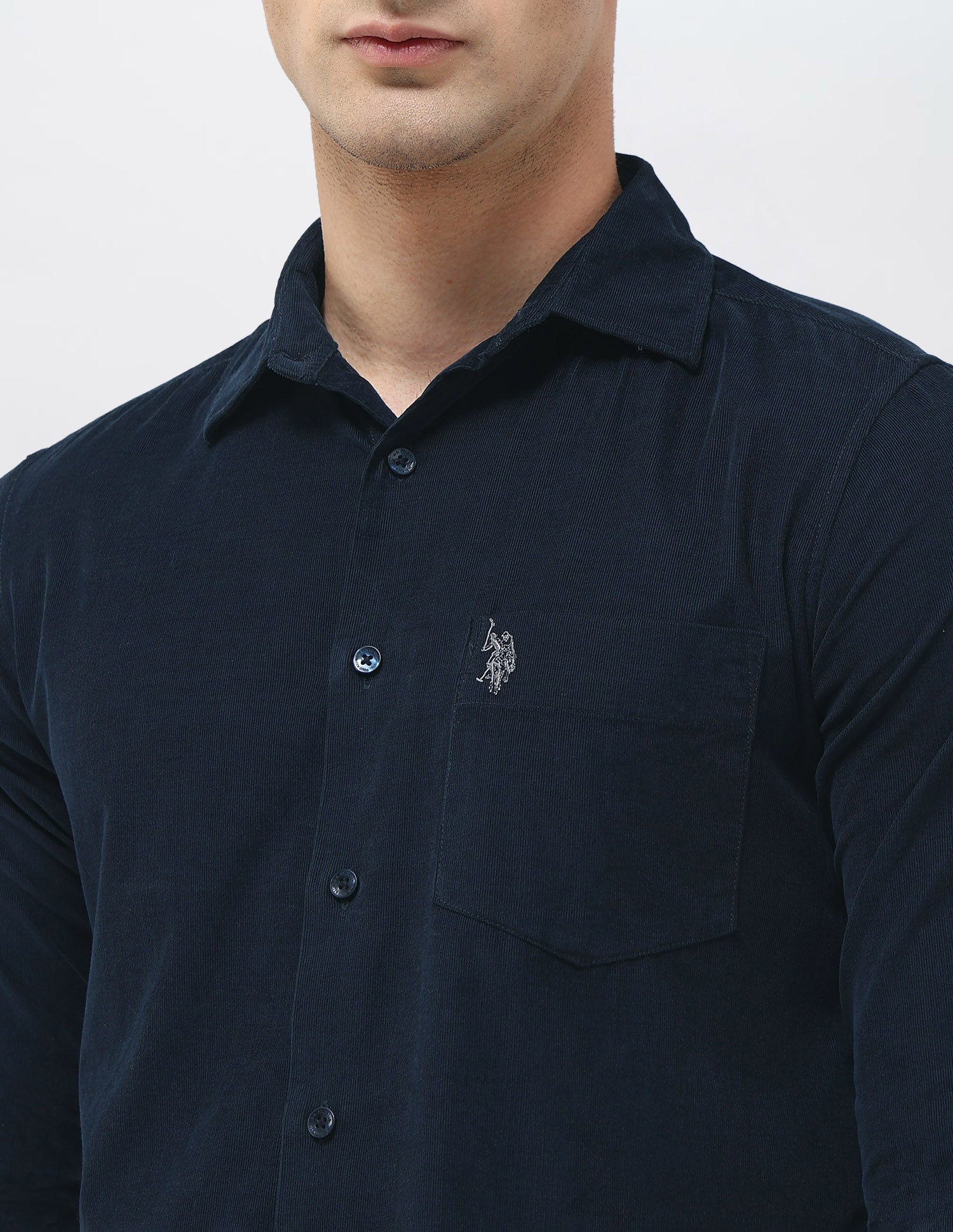 Tailored Fit Corduroy Shirt Navy - U.S. POLO ASSN. | Large