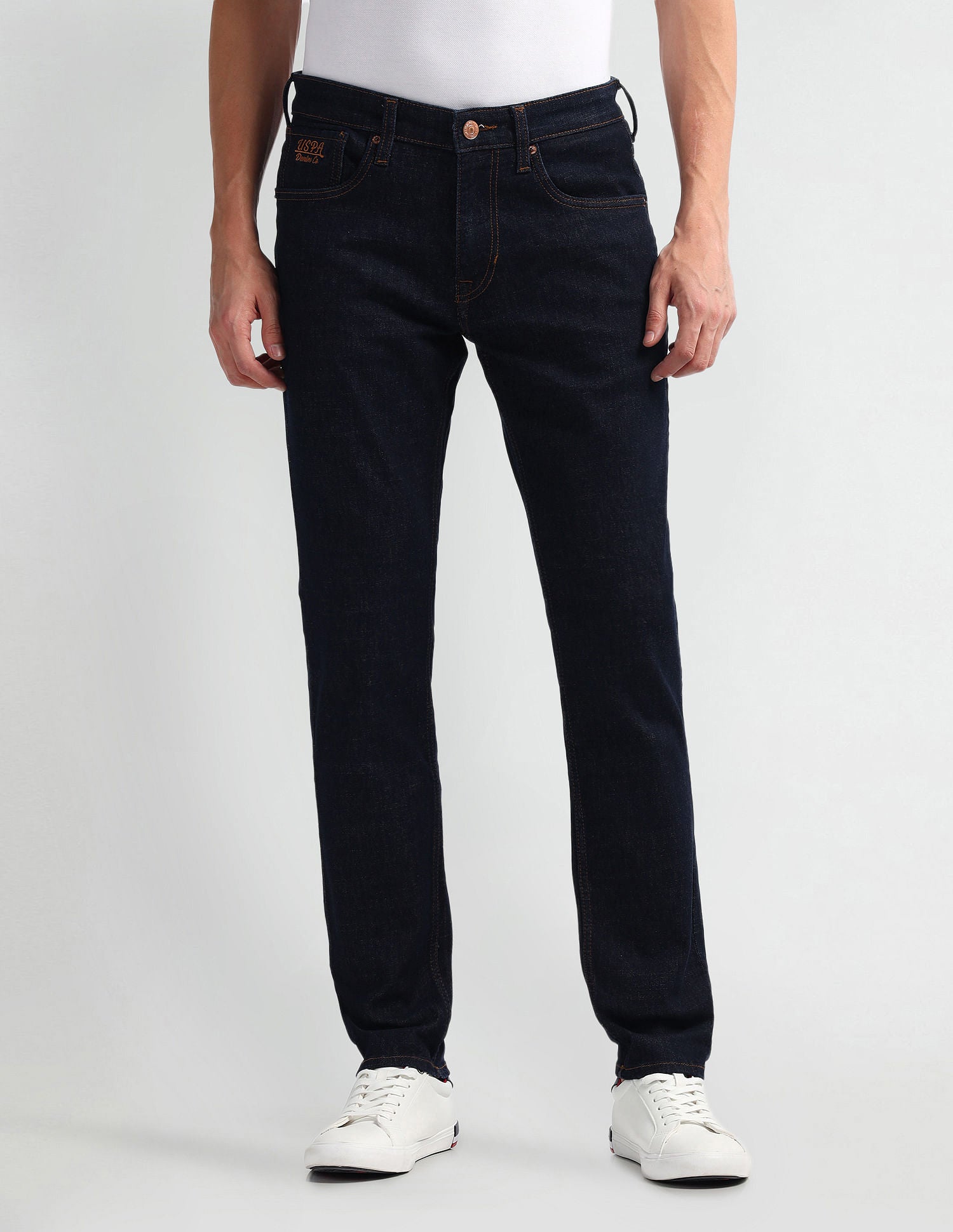 Brandon Slim Tapered Fit Rinse Jeans Dark Blue - U.S. Polo Assn. India | Large