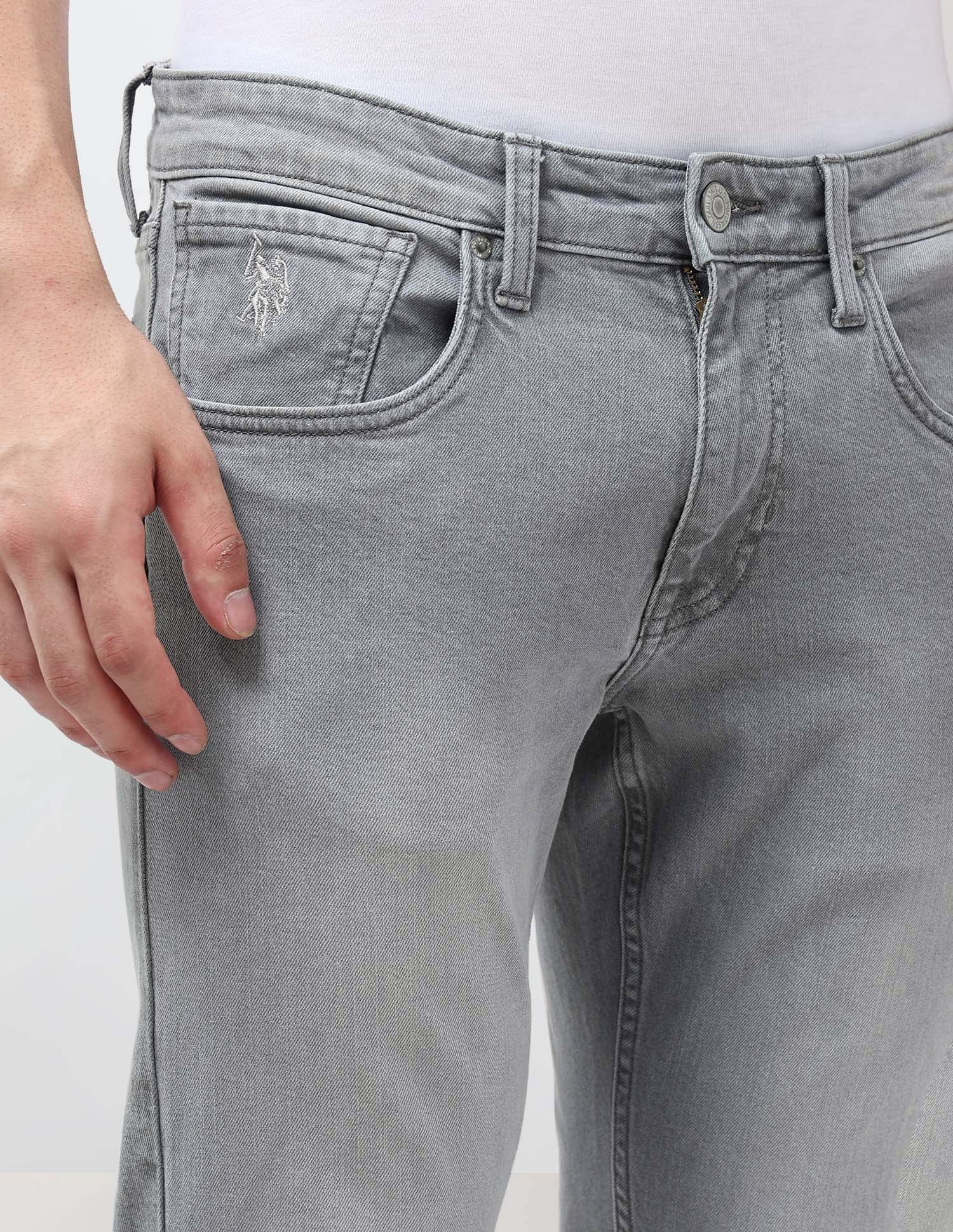 Brandon Slim Tapered Fit Grey Jeans Grey - U.S. POLO ASSN. | Large